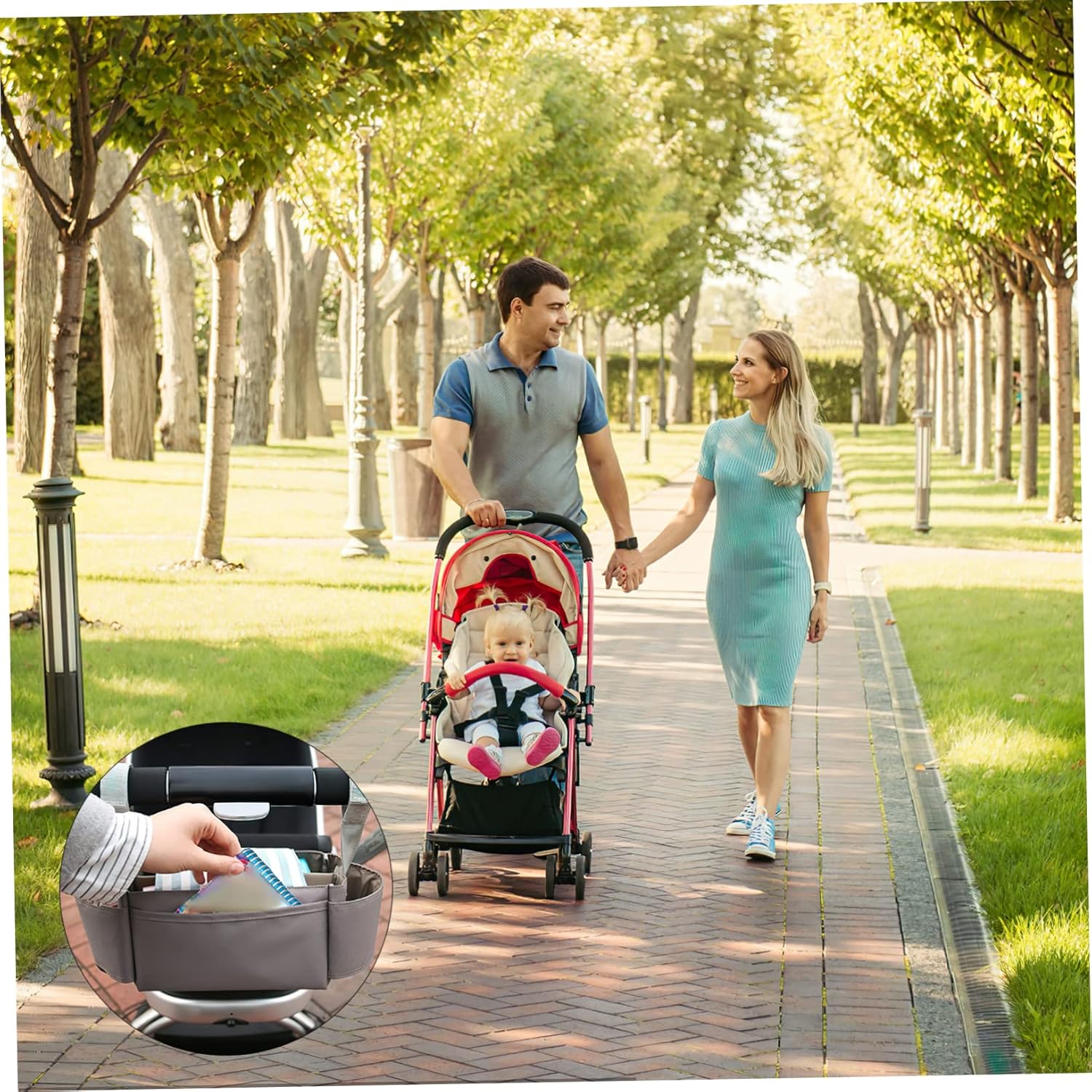 KESYOO Diaper Organizer Bag Portable Lightweight Stroller Caddy for Travel