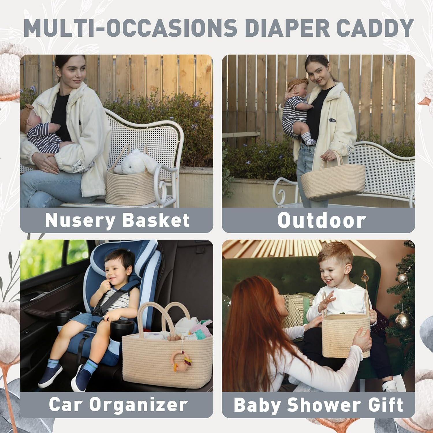 Miss Fong Diaper Caddy Organizer Portable Baby Basket
