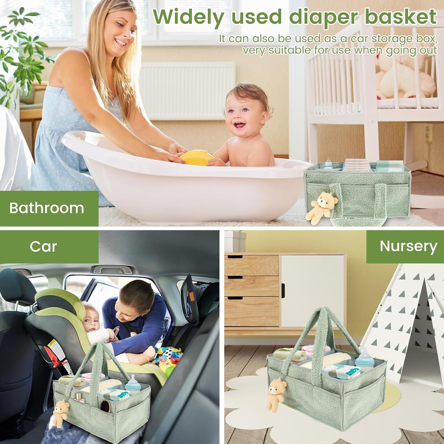 KTZCTPCA Baby Diaper Caddy Storage Basket
