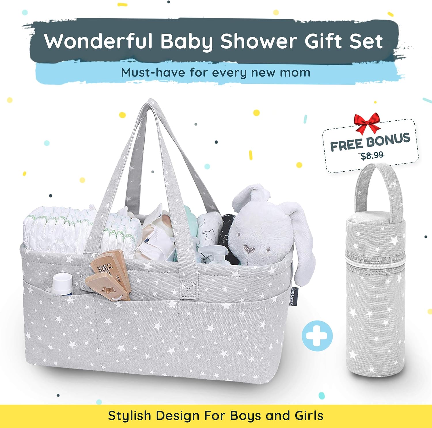 StarHug Baby Diaper Caddy Organizer - Gray 1