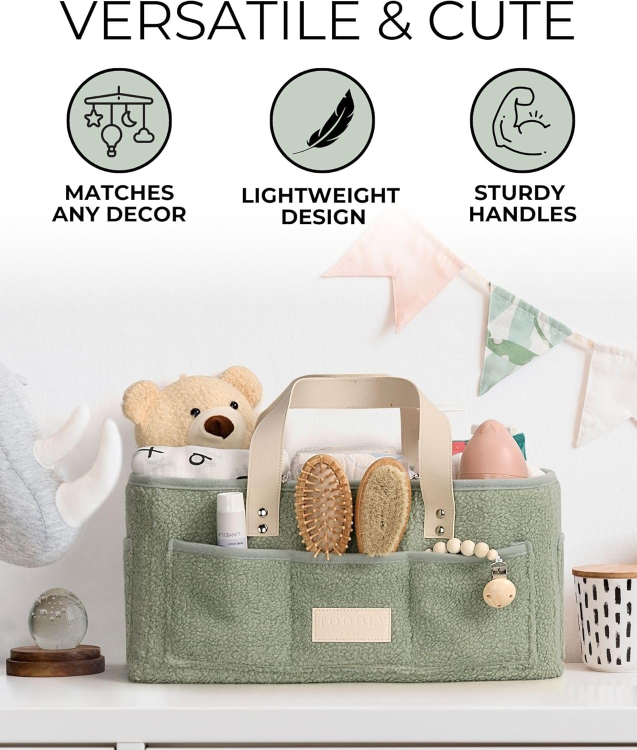 Toodly Baby Diaper Caddy Organizer with Changing Mat 1