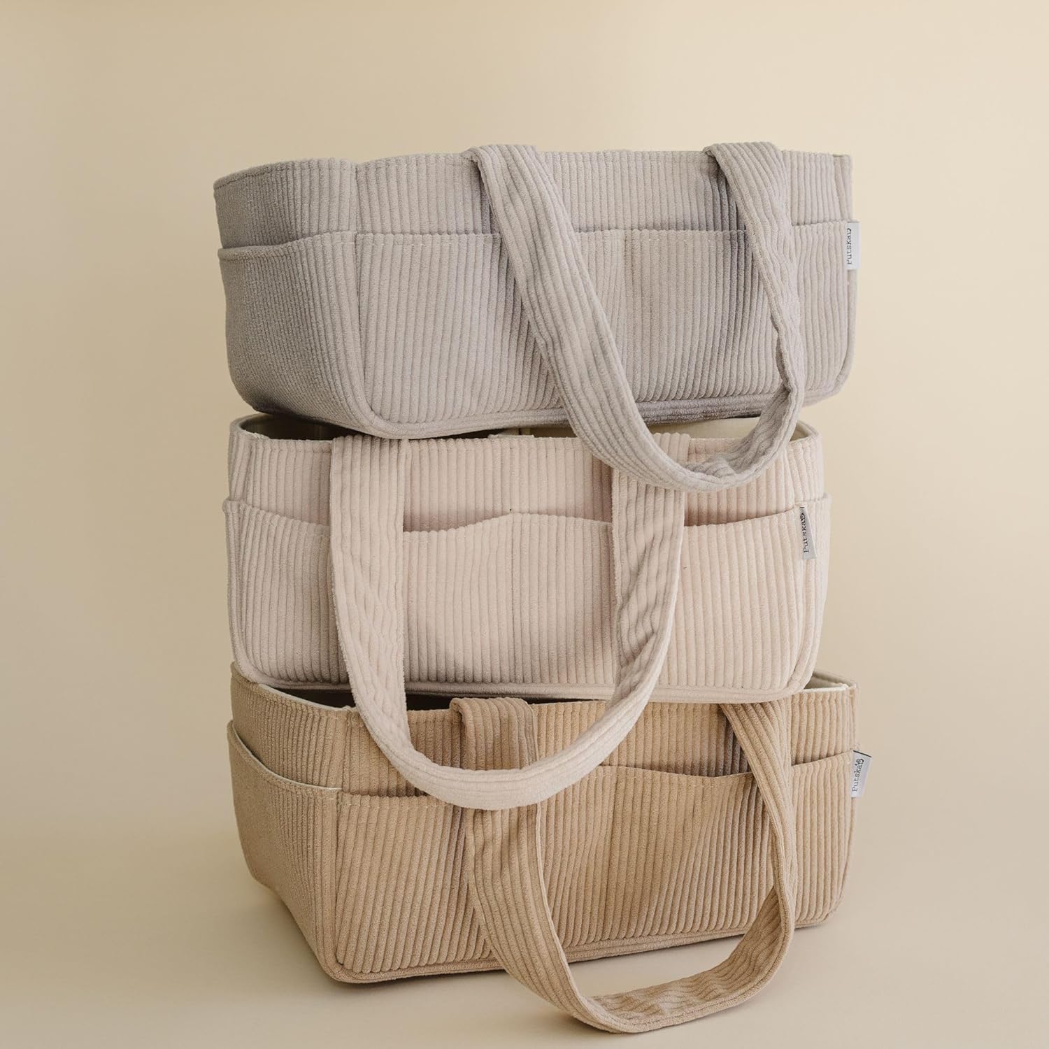 PUTSKA Baby Diaper Caddy Organizer with Carry Handles