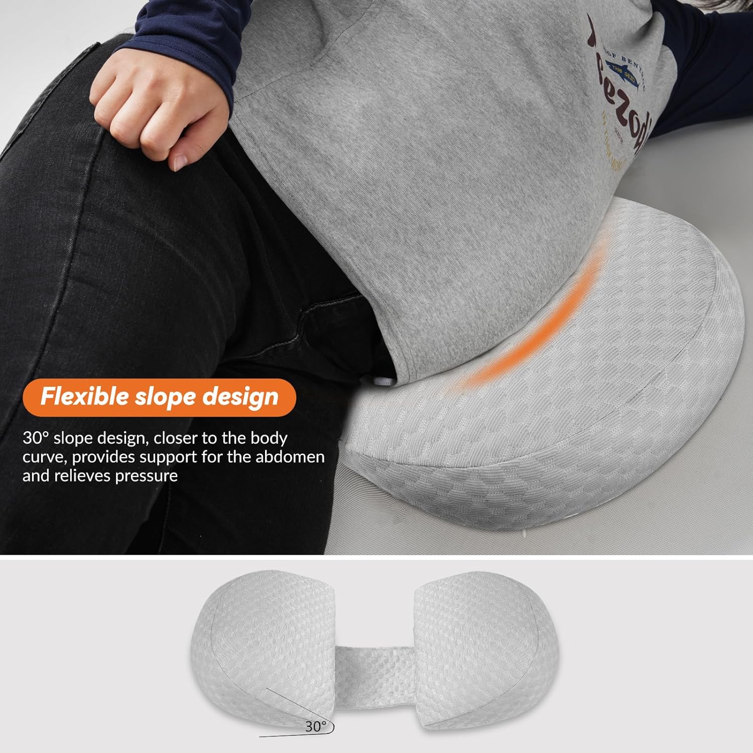 YLMXBZZ Pregnancy Pillow with 30 Slope and Double Sided Support