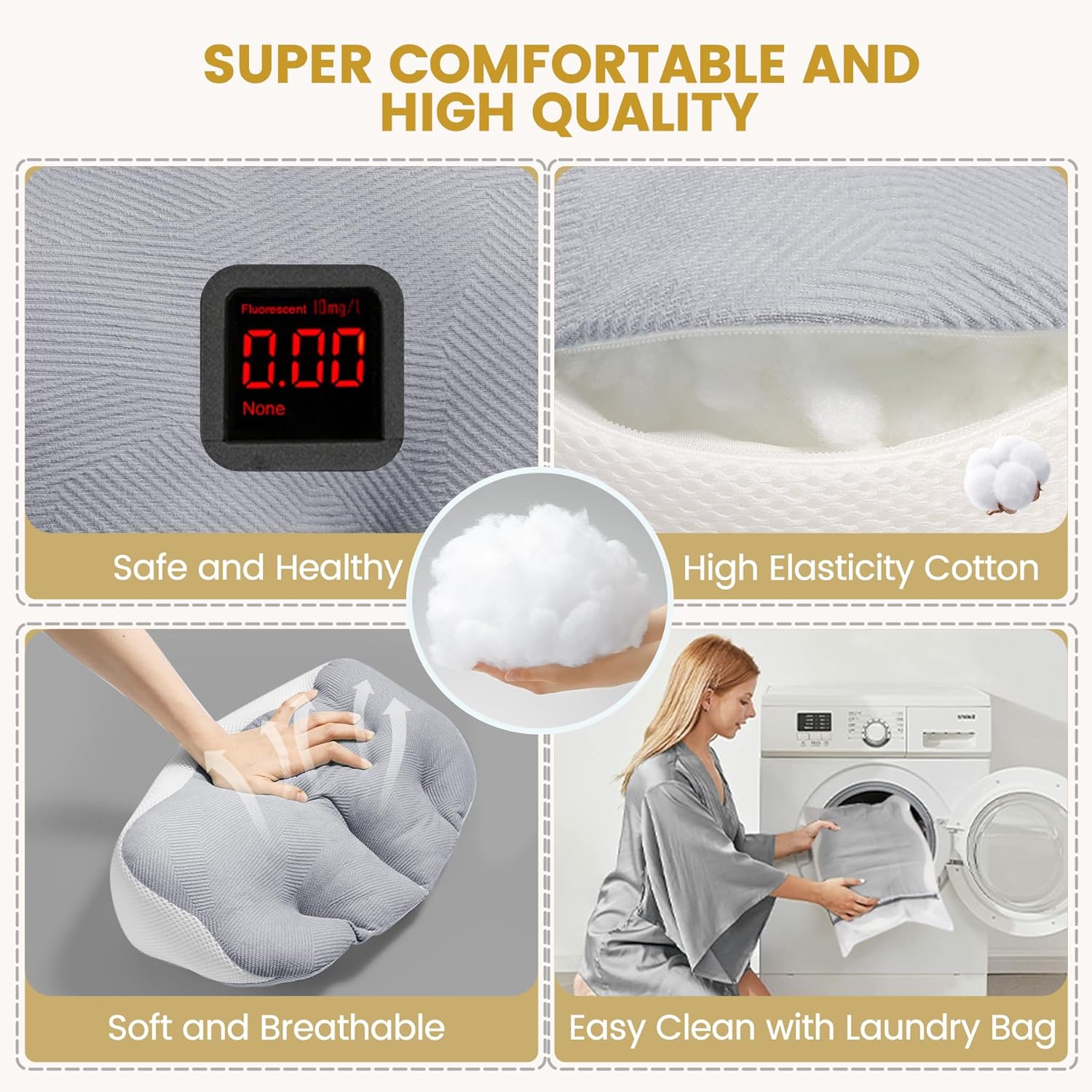 URMYWO Pregnancy Pillow Set - 4 Piece with Adjustable Velcro