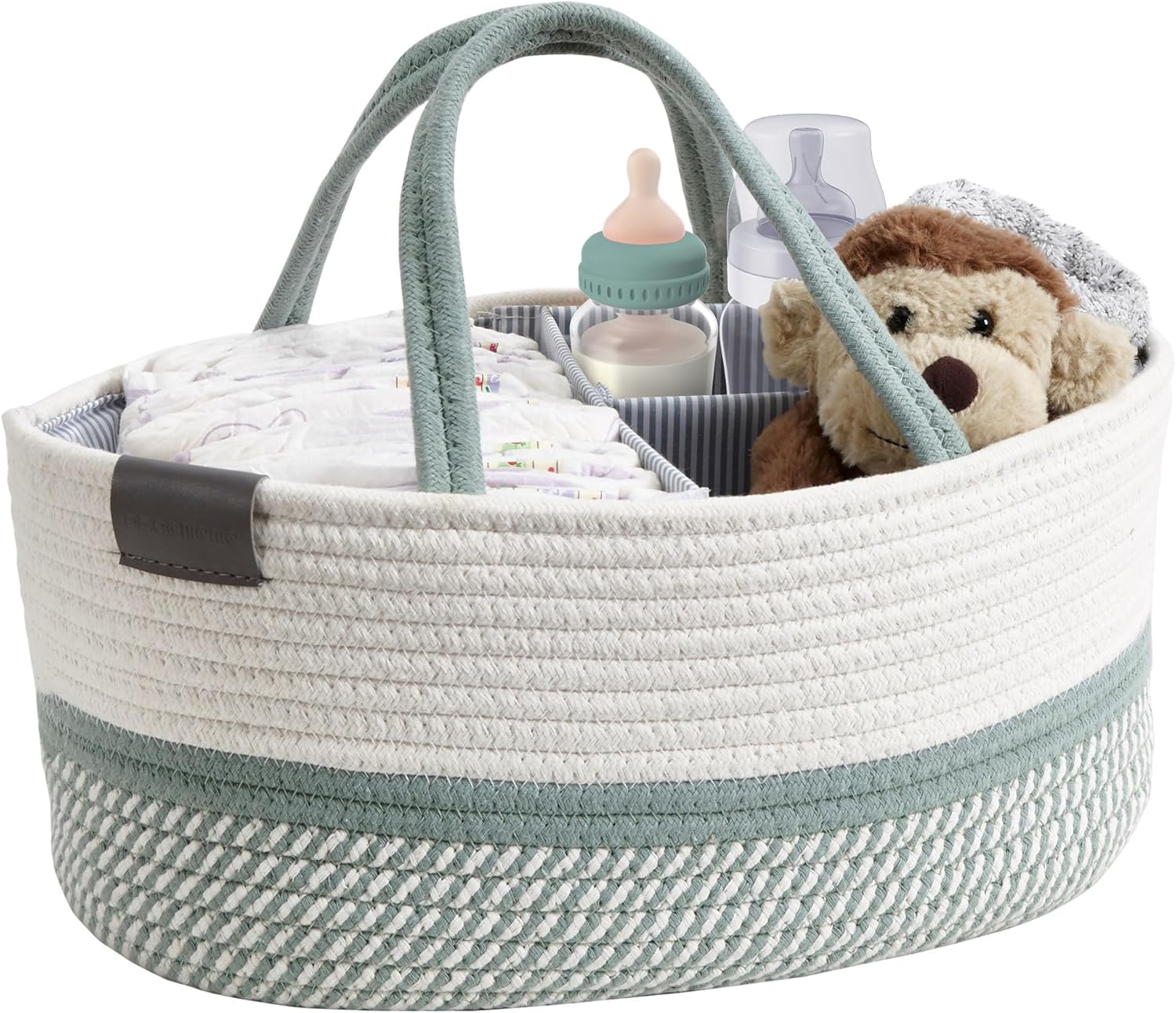 DECOMOMO Baby Caddy Organizer Large Sage Green White 1