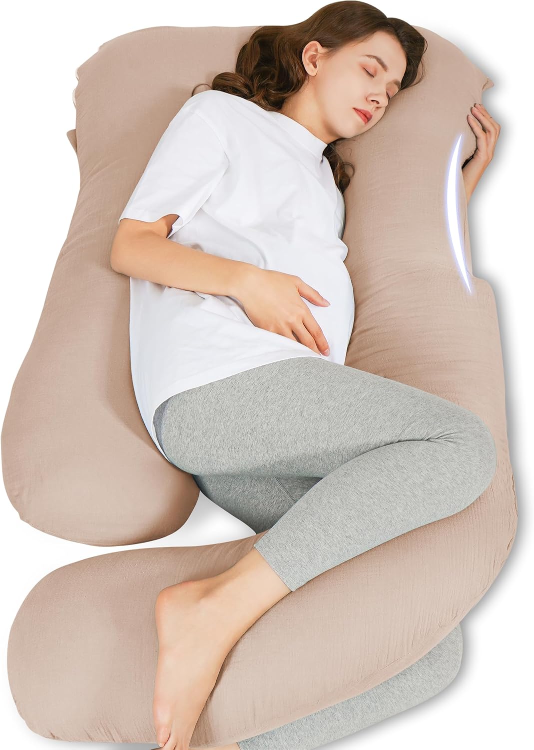 HIPHOP PANDA Muslin Pregnancy Pillow - U Shaped Full Body Support