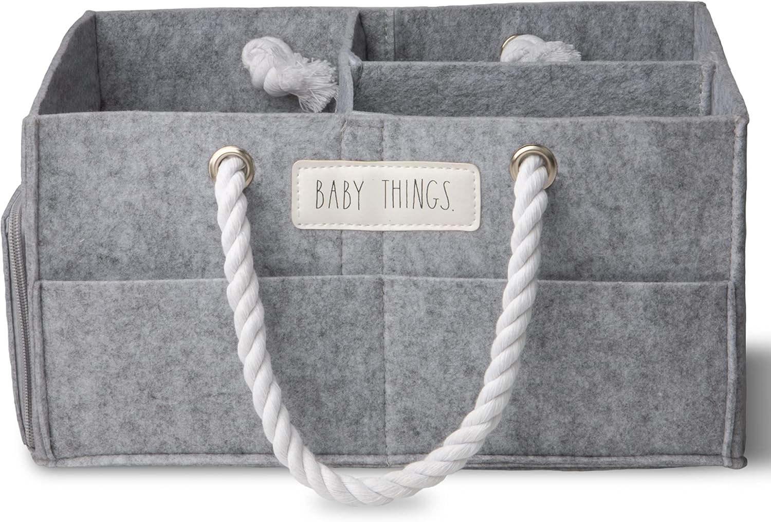 Rae Dunn Diaper Caddy Organizer Small Grey Felt
