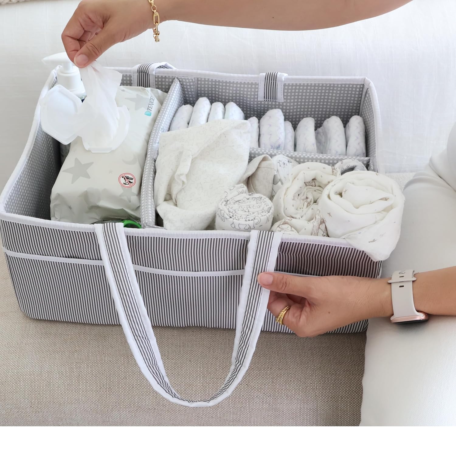 Lily Miles Extra Large Diaper Caddy Organizer