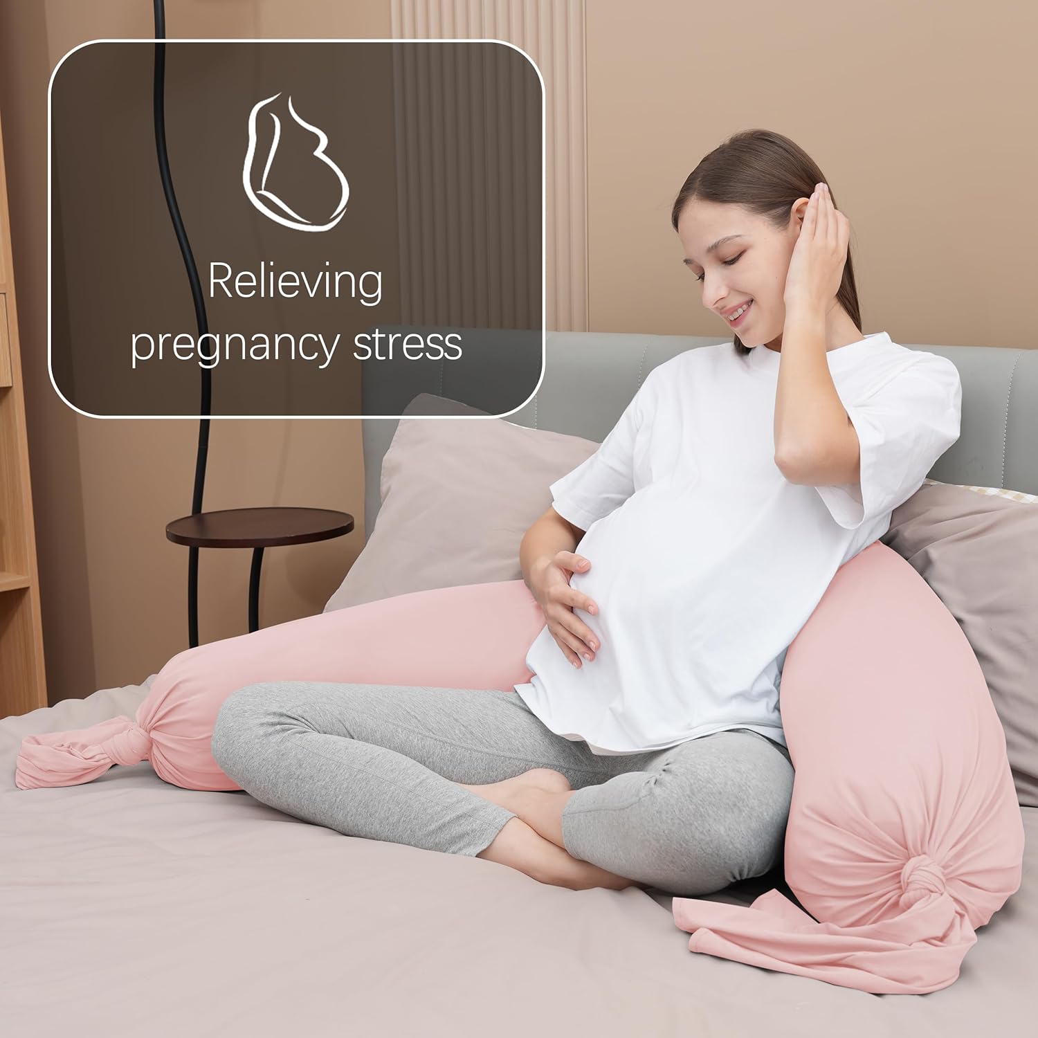 MOON PARK Pregnancy Pillow with Soft Cooling Cover
