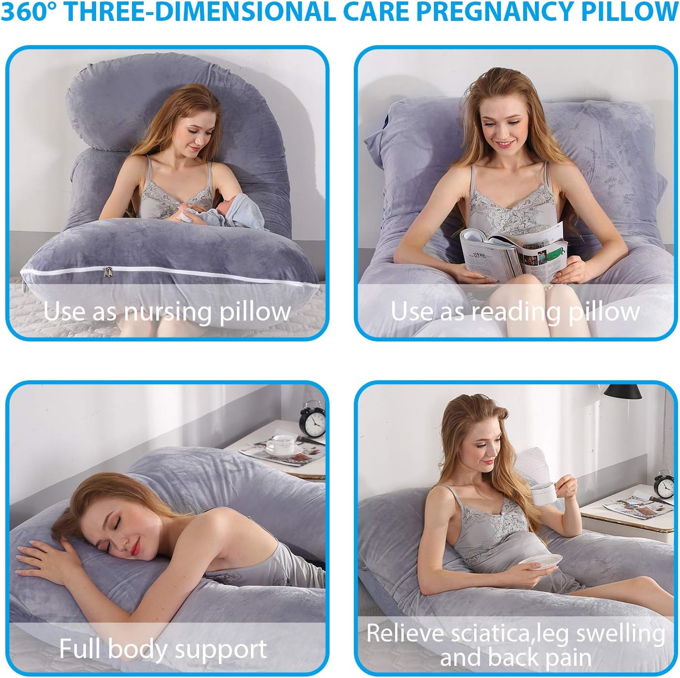 Victostar U Shaped Maternity Pillow with Removable Cover