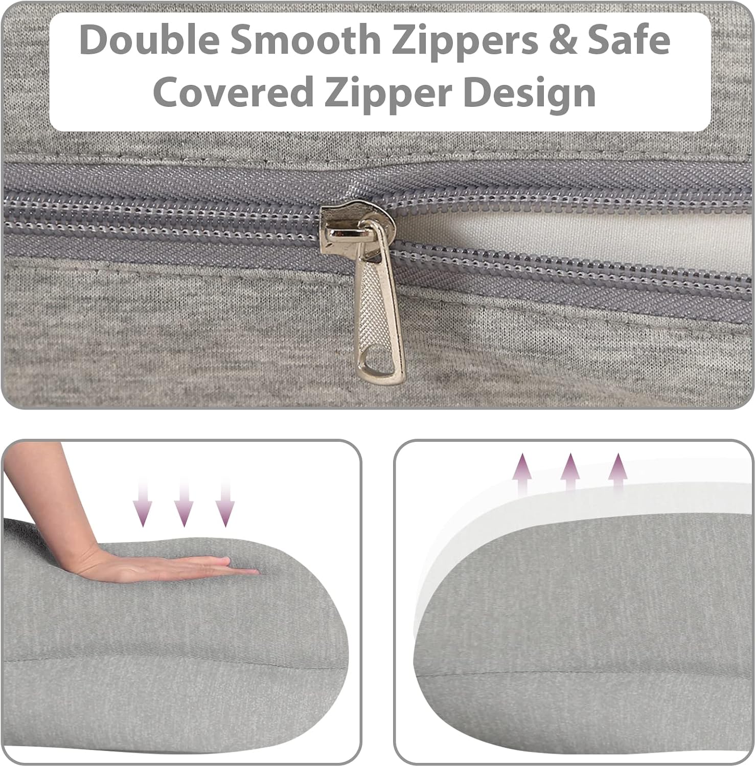 BATTOP Pregnancy Pillow with Cooling Cover