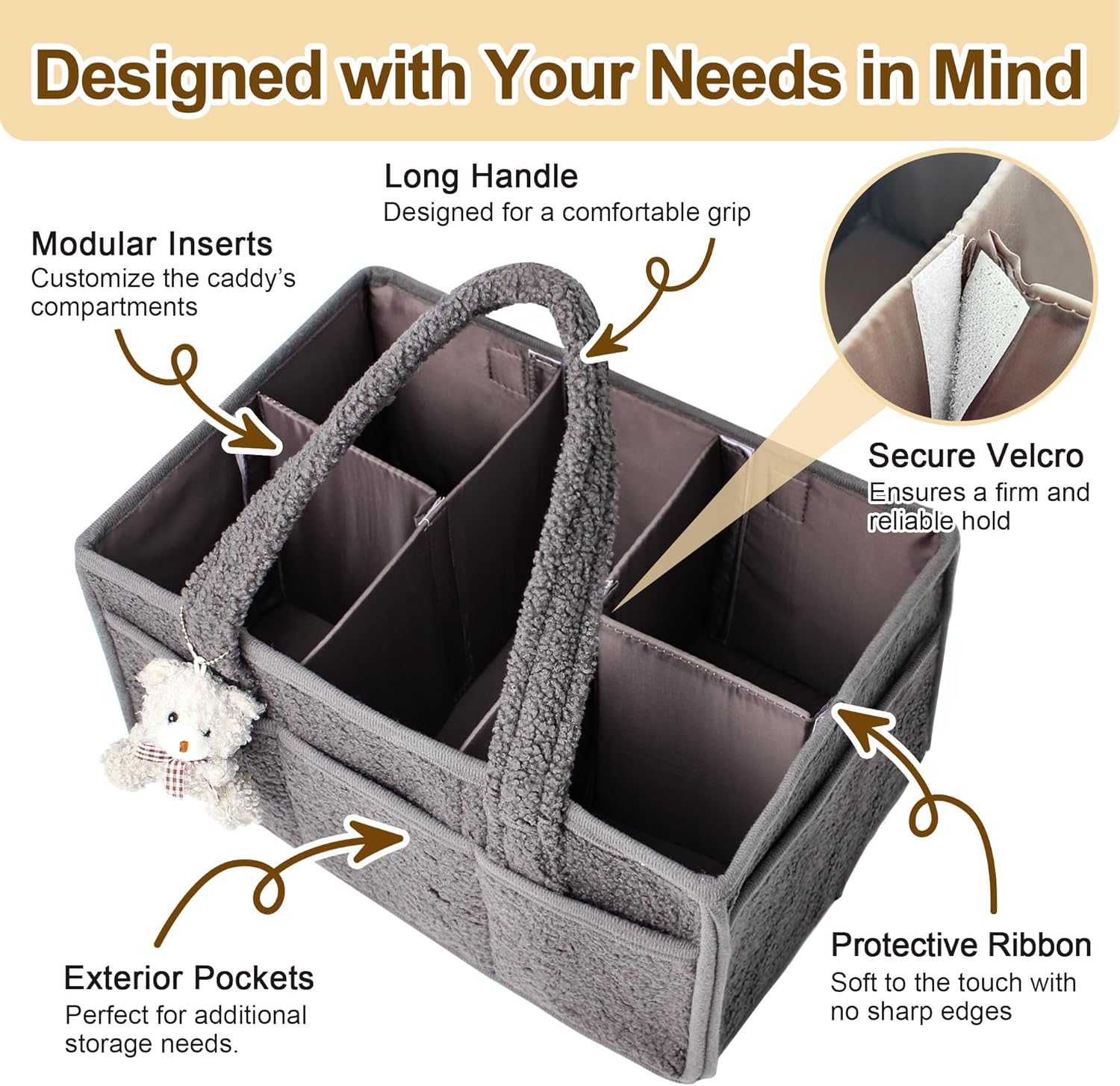 HONCESTA Diaper Caddy Organizer with Handle