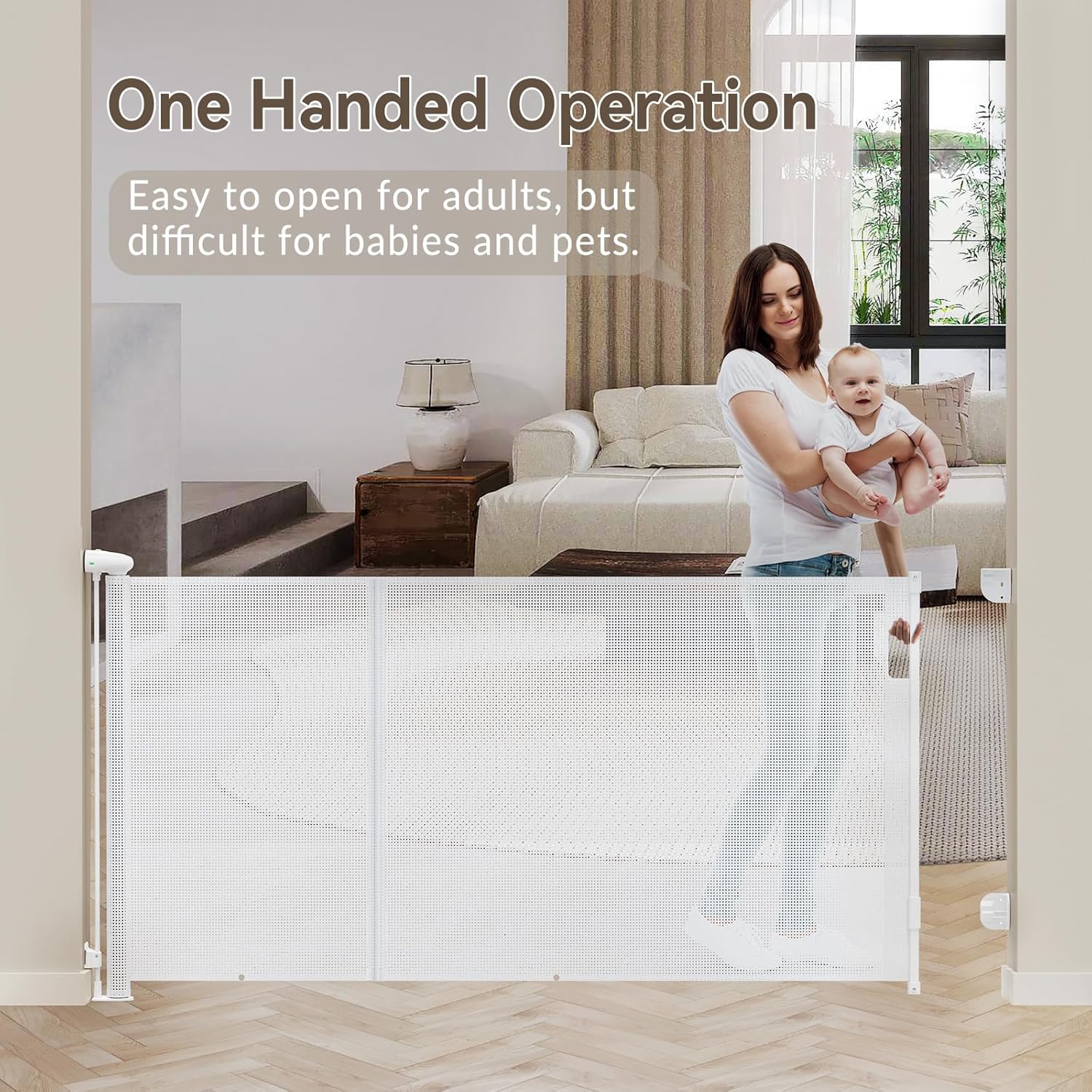 Uamector 138 Inch Extra Wide Retractable Baby Gate