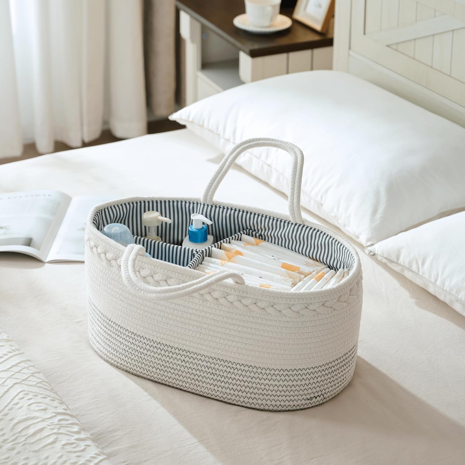Luxury Little Extra Large Diaper Caddy Organizer