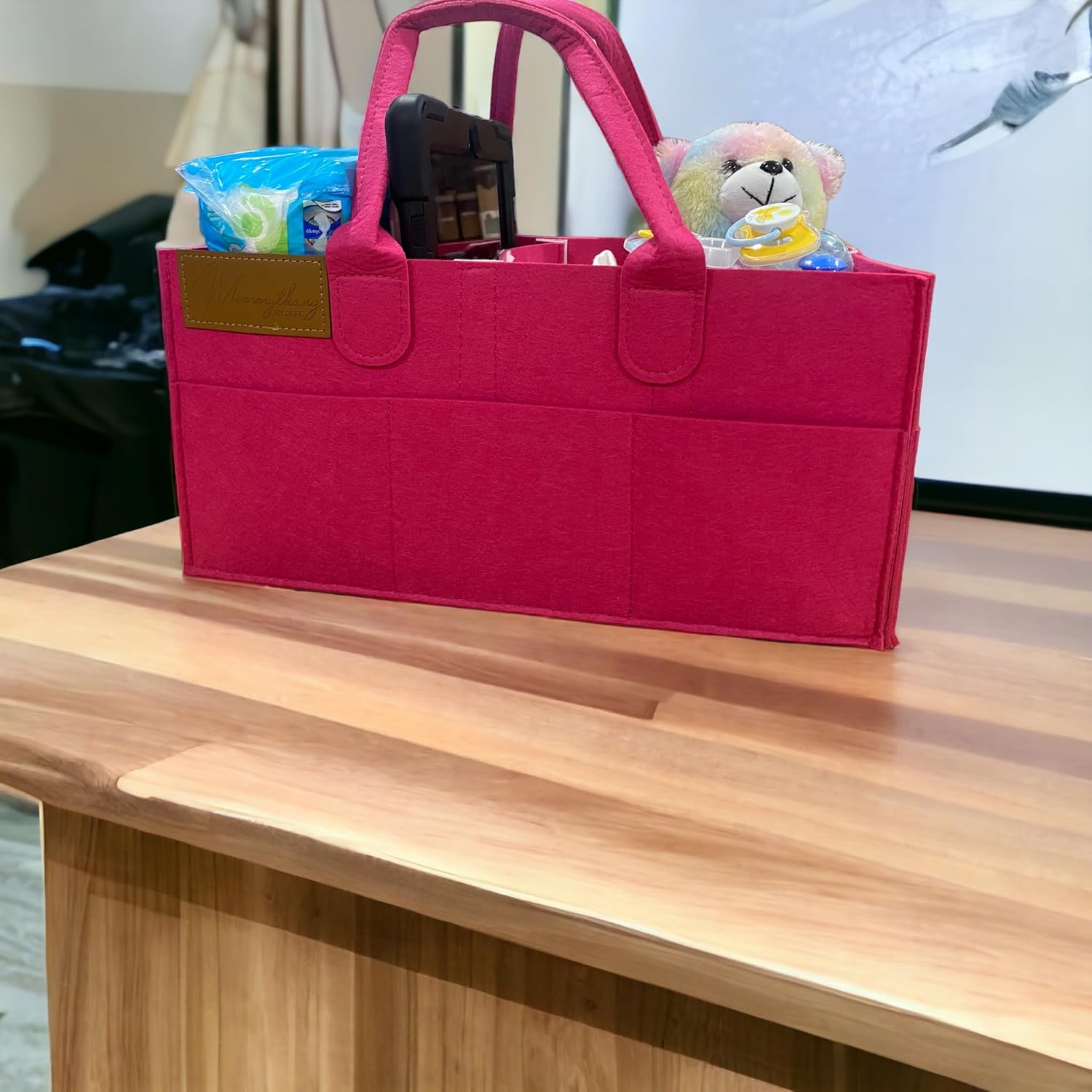 Baby Diaper Caddy Organizer with Handles - 5 Compartments and 8 Pockets