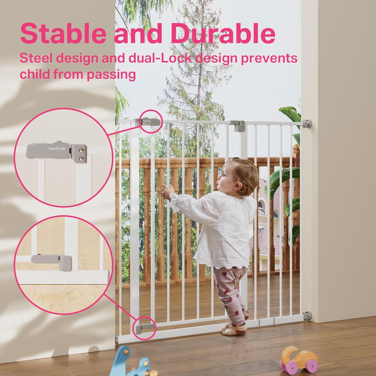 InnoTruth 36 Extra Tall Baby Gate with Dual Lock