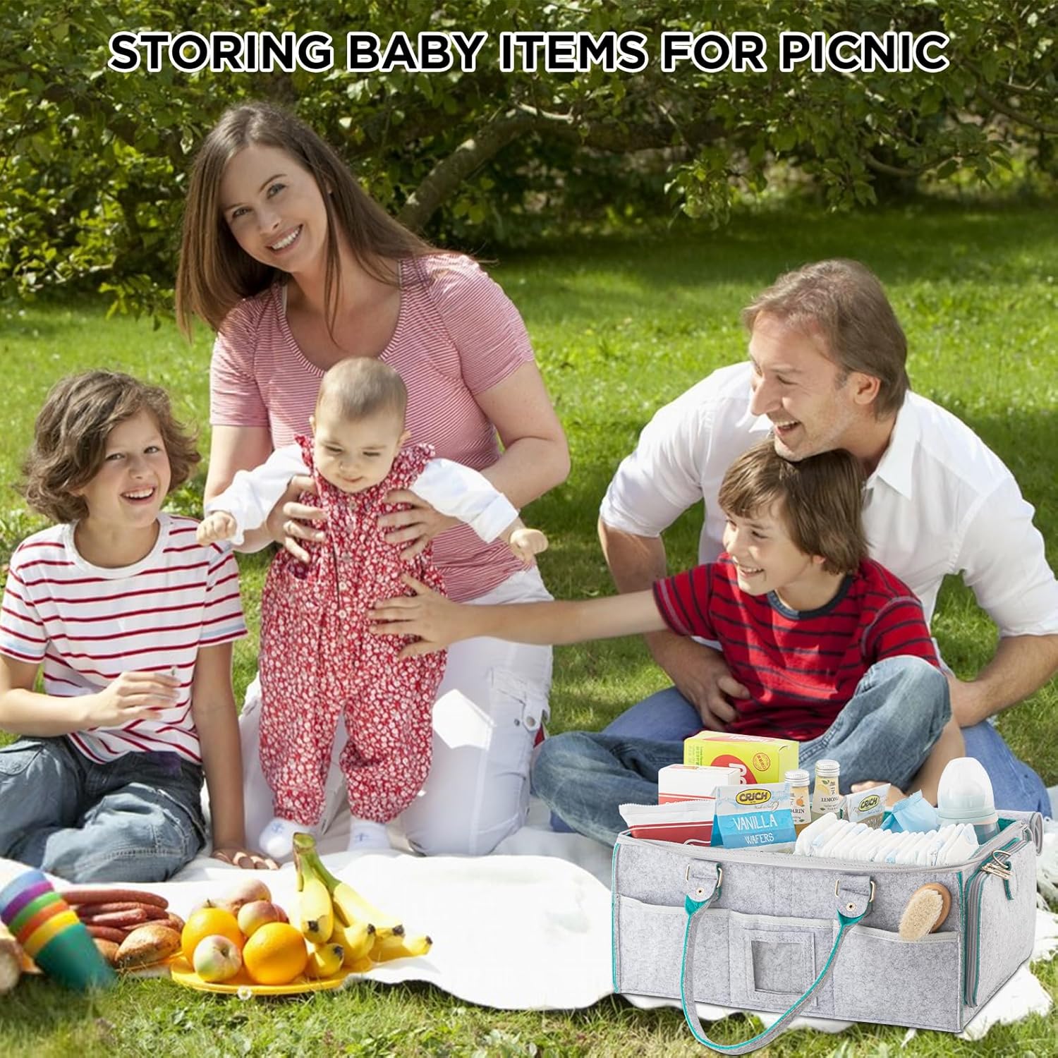 HBlife Baby Diaper Caddy Organizer Green