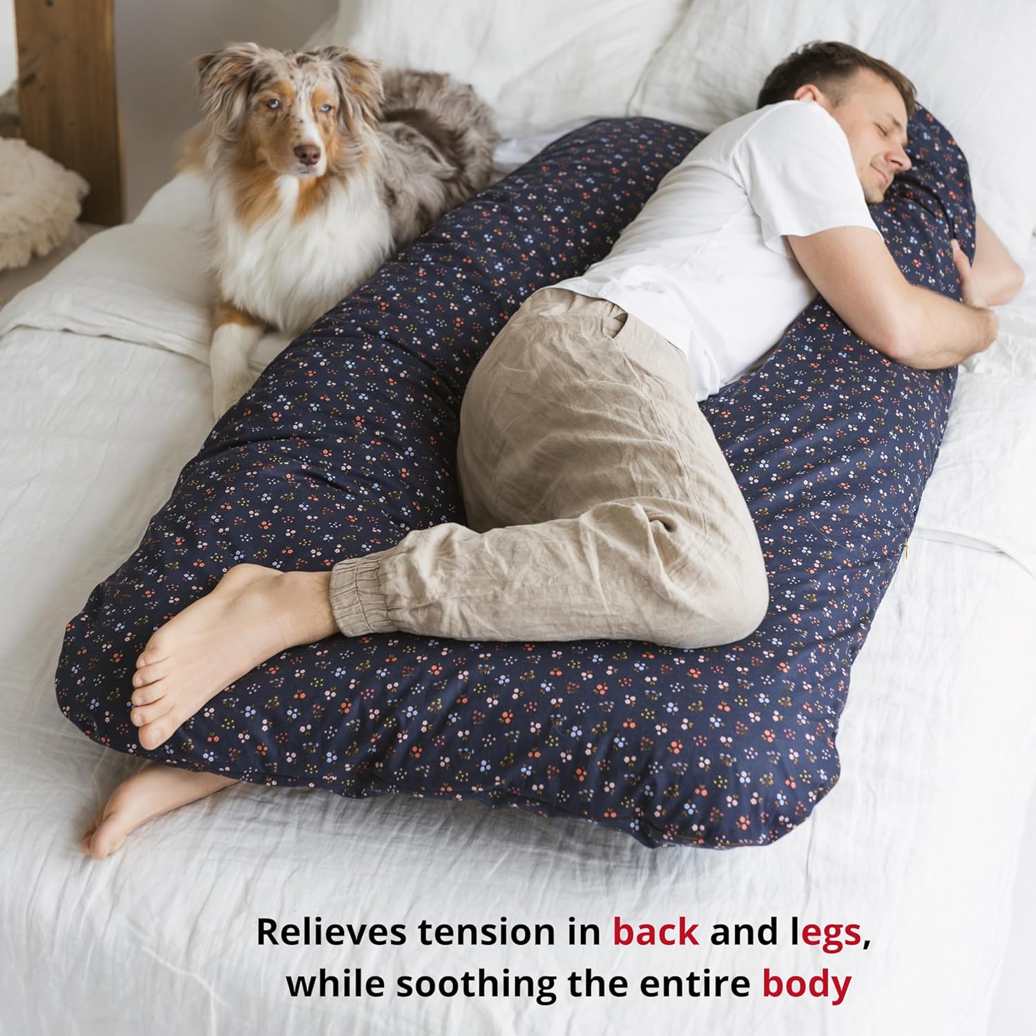 Comfort Pillow for Men Women Pregnancy U-Shape with Kapok Filling