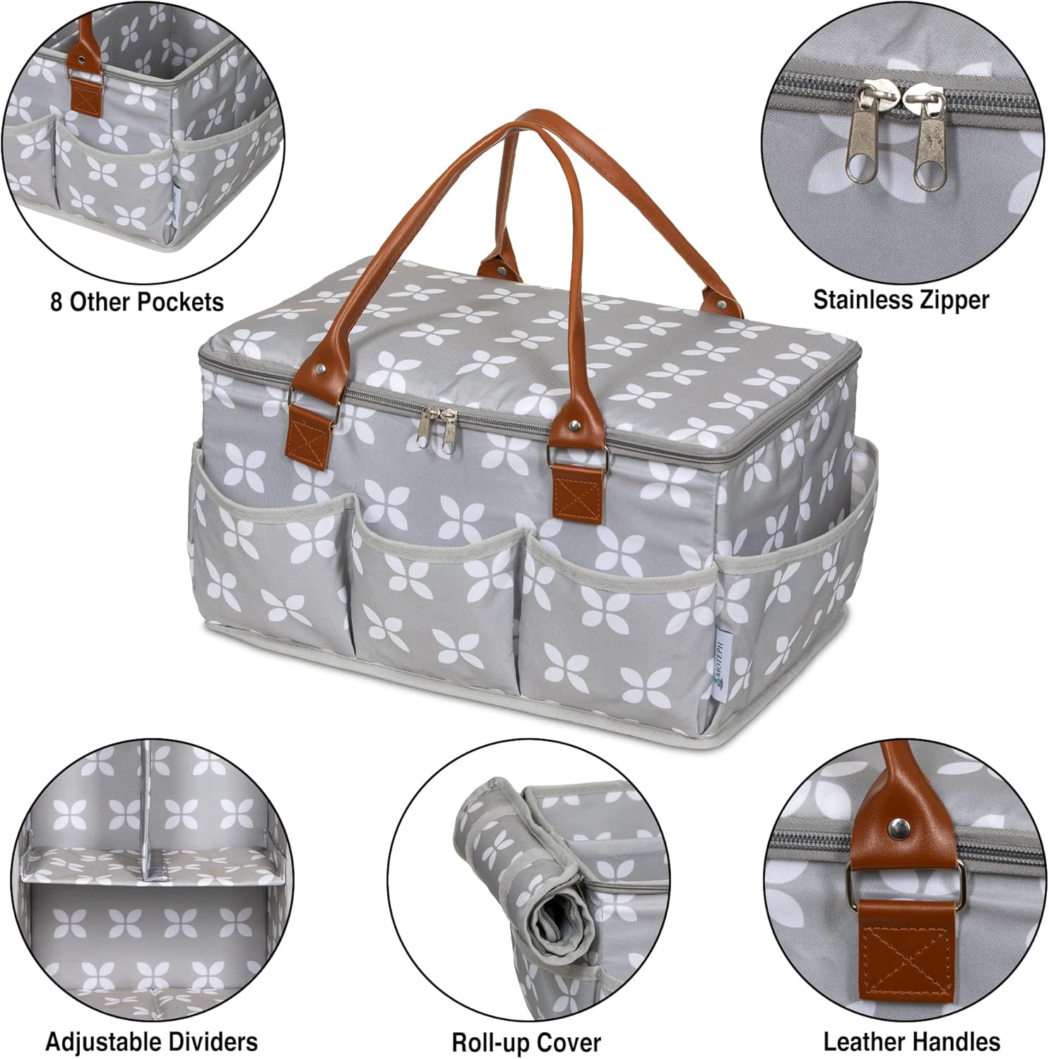 Moteph Extra Large Diaper Caddy - Baby Shower Gift