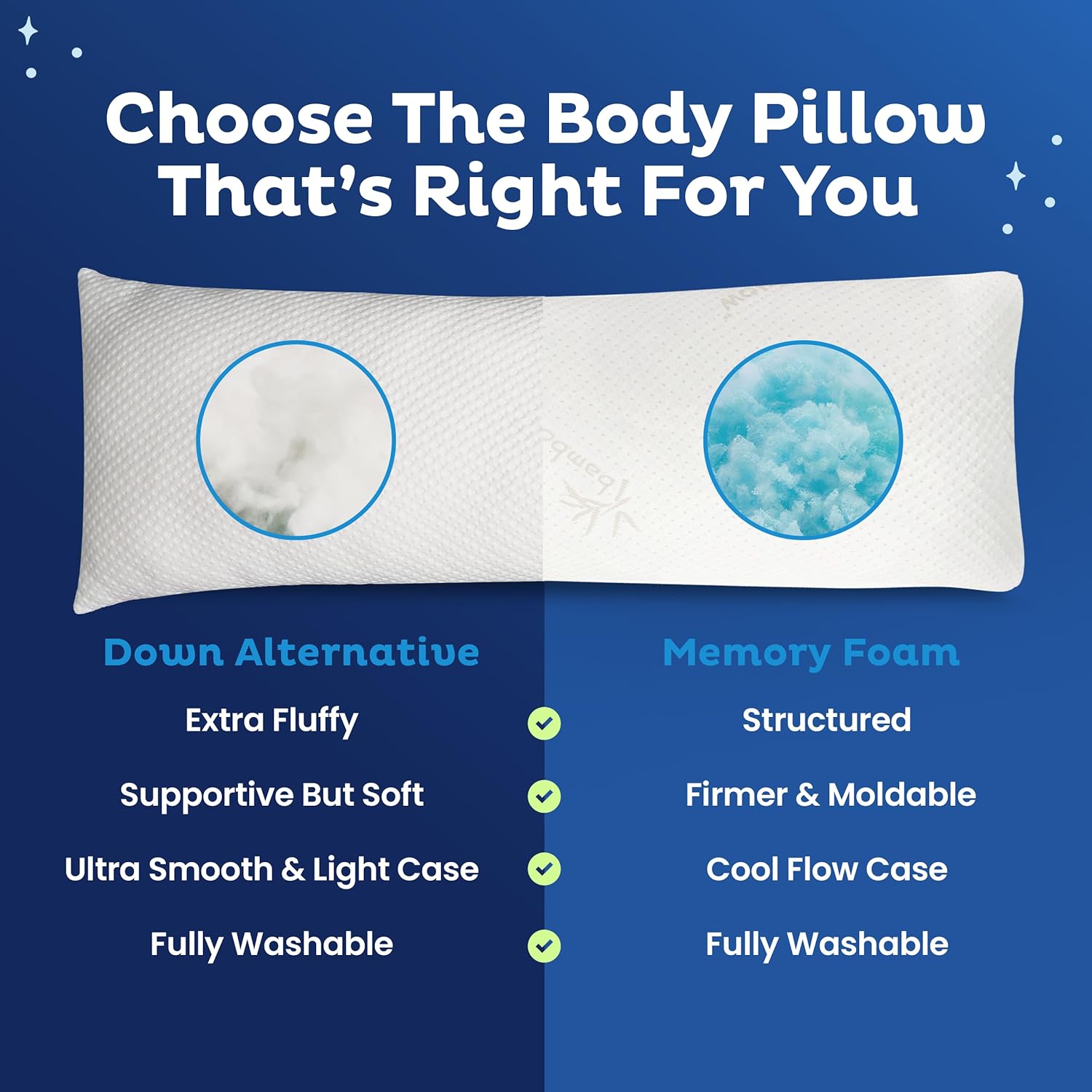 Snuggle-Pedic Body Pillow for Adults - Cozy Supportive Pregnancy Pillow