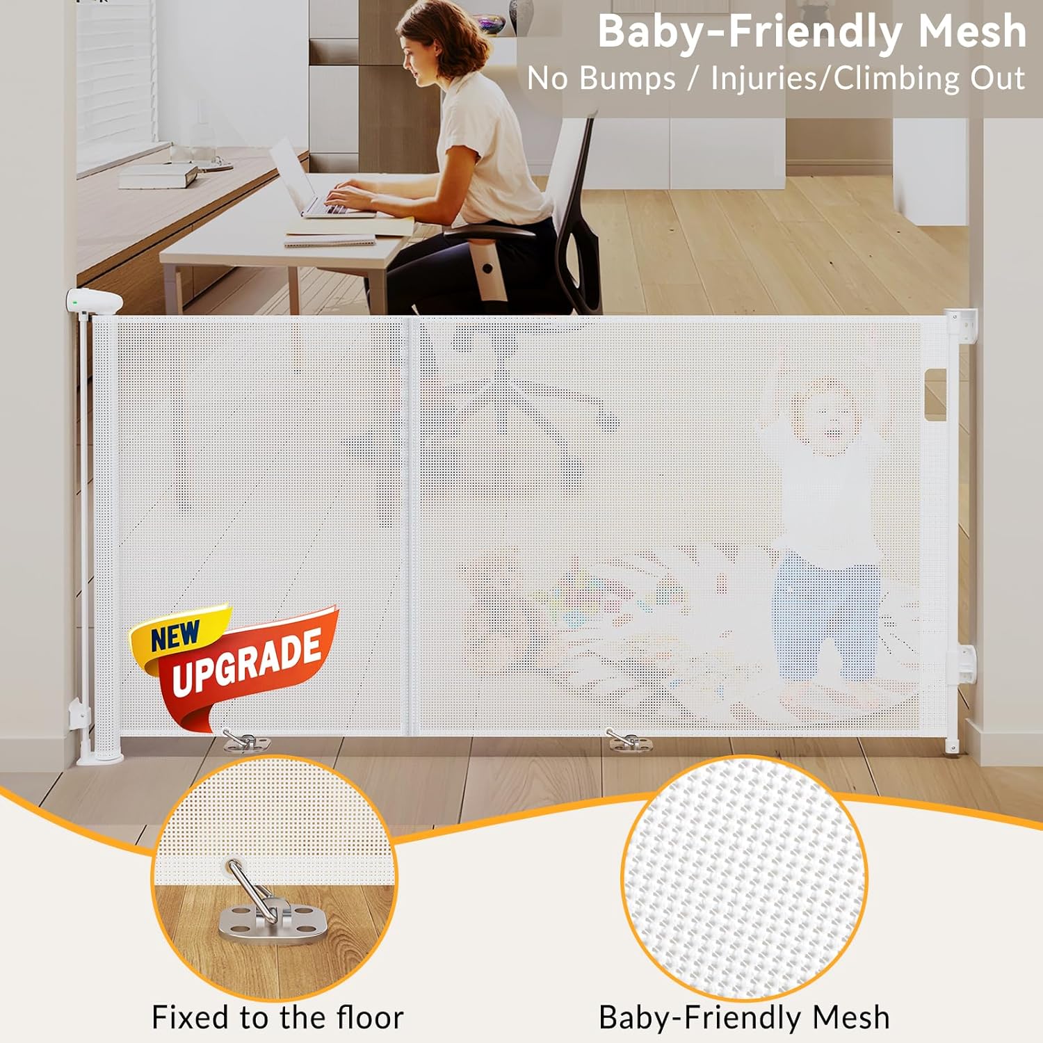Uamector 138 Inch Extra Wide Retractable Baby Gate