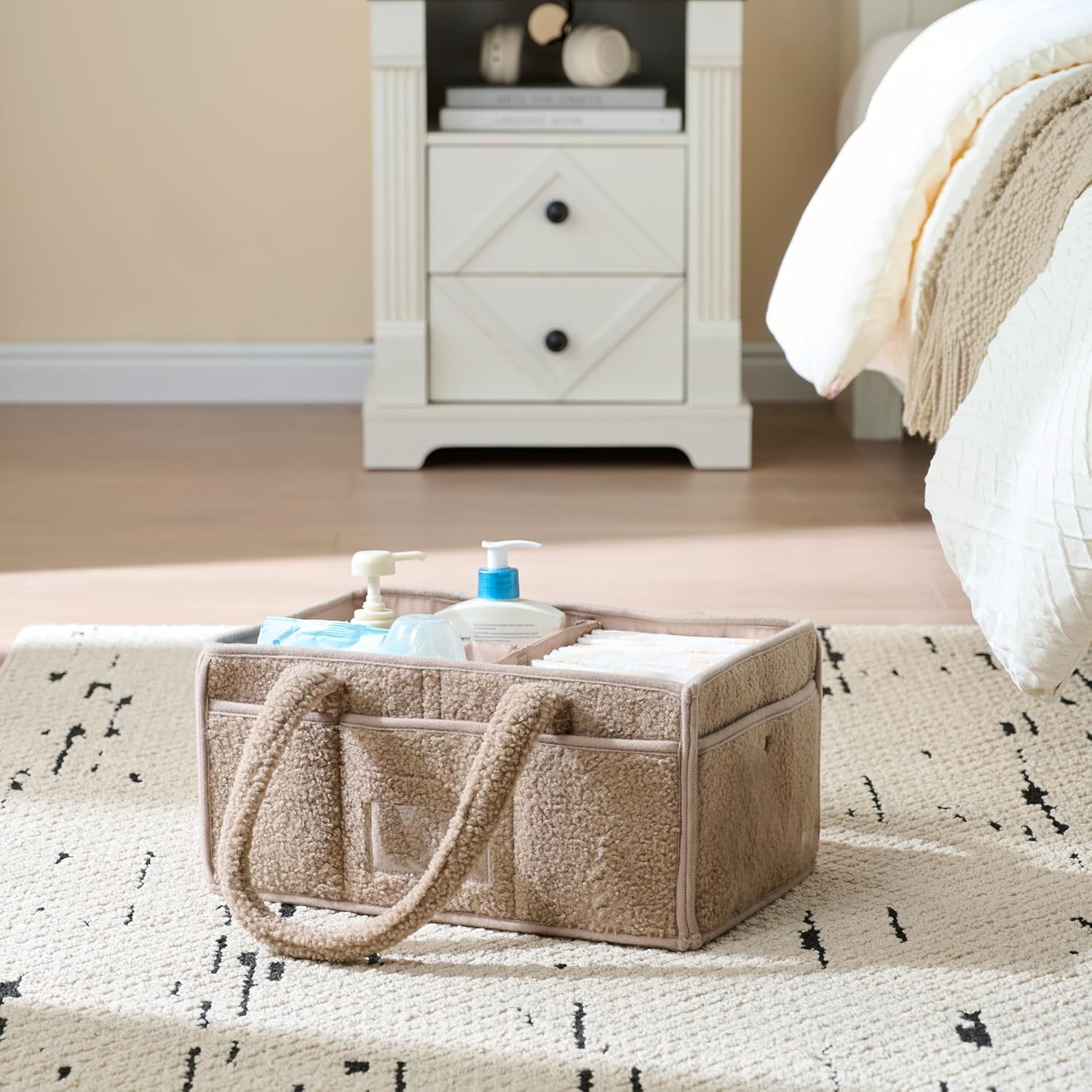Luxury Little Diaper Caddy Organizer with Removable Dividers 1