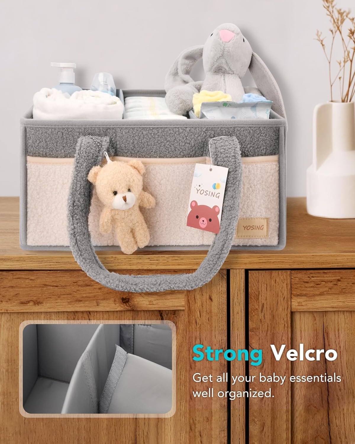 YOSING Diaper Caddy Organizer for Car Travel and Nursery Storage