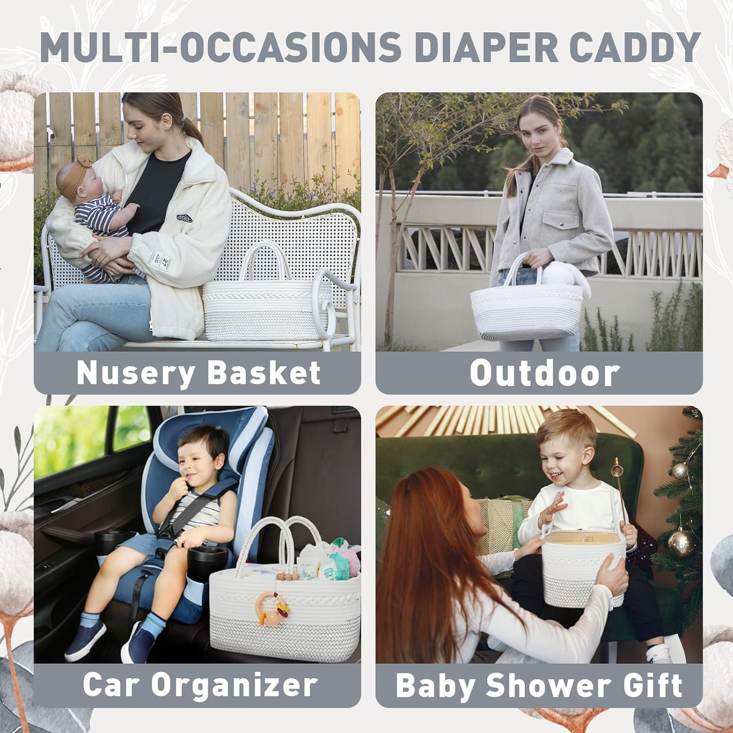 Miss Fong Diaper Caddy Organizer Portable Baby Basket