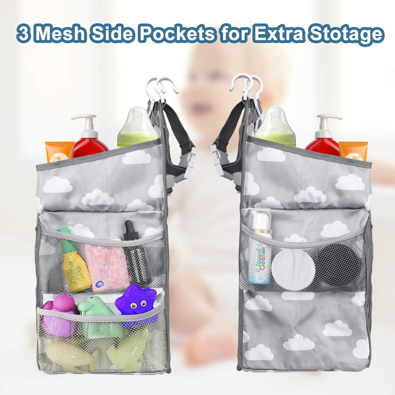 Hanging Diaper Caddy Organizer - Grey