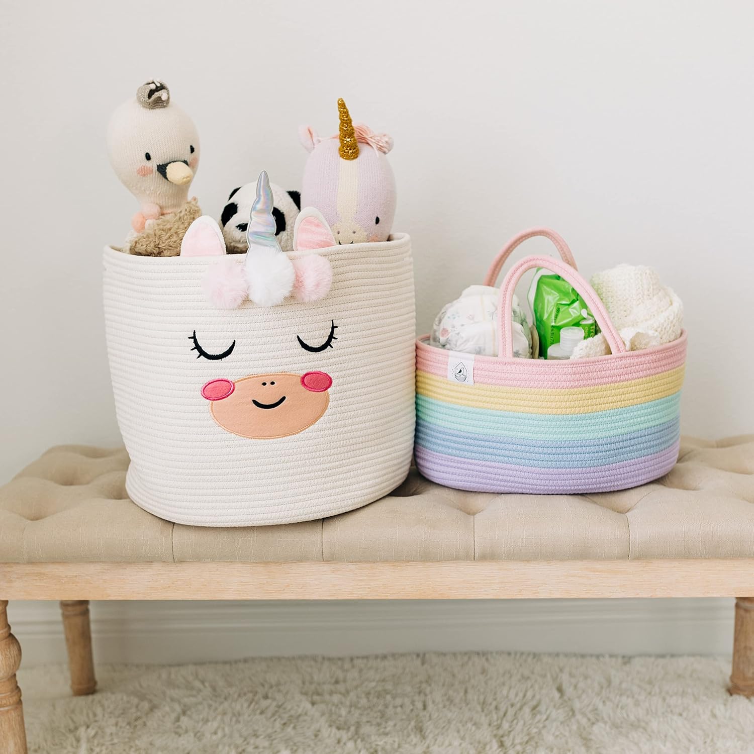 OrganiHaus Rainbow Diaper Caddy Basket Organizer 1