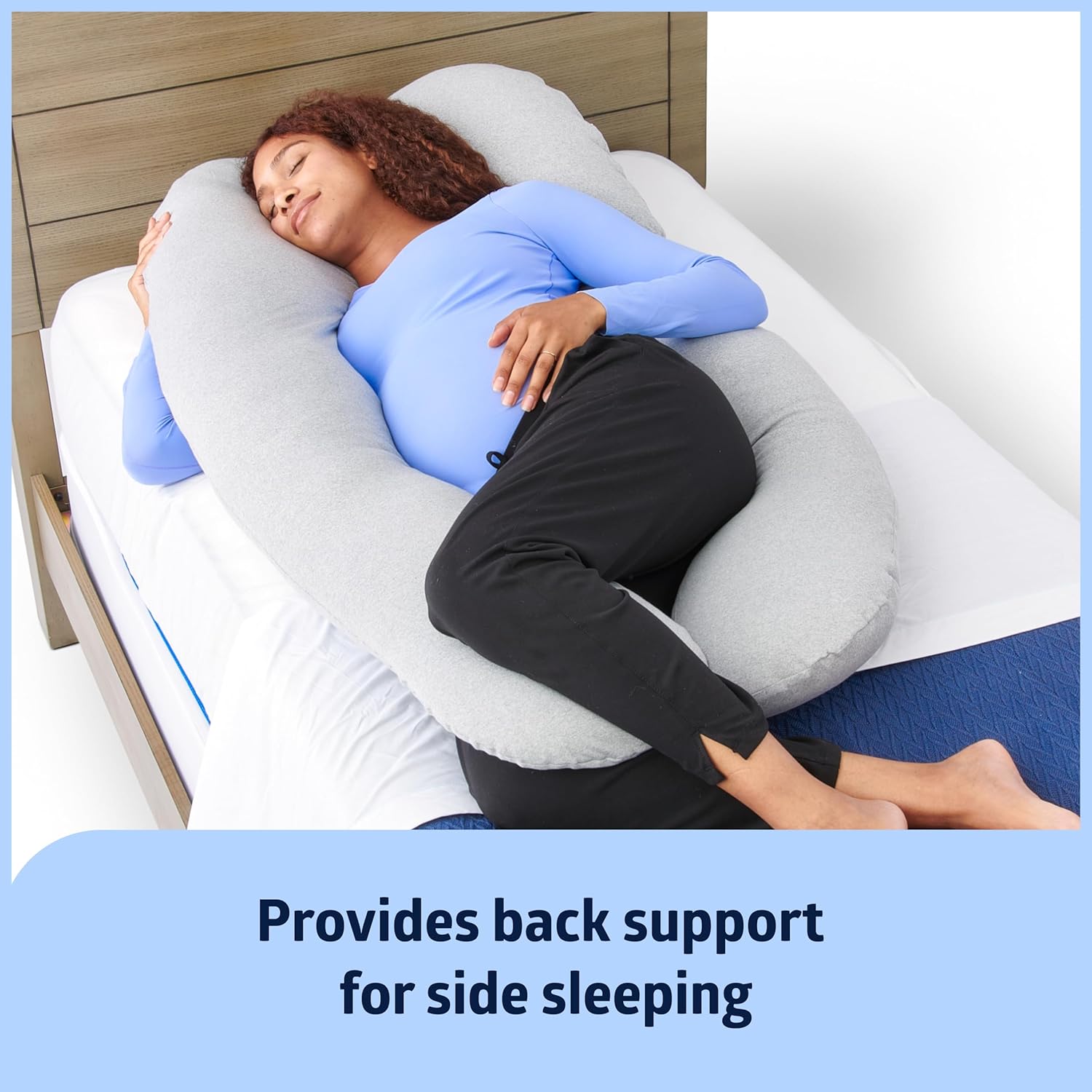 Medline Maternity Body Pillow U-Shape 27 x 55 Gray