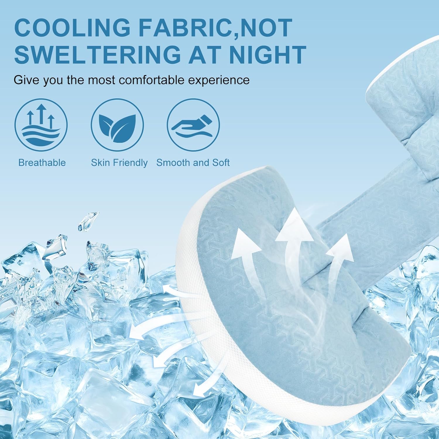Mooppom Pregnancy Pillow with Adjustable Strap and 30-Degree Slope Design