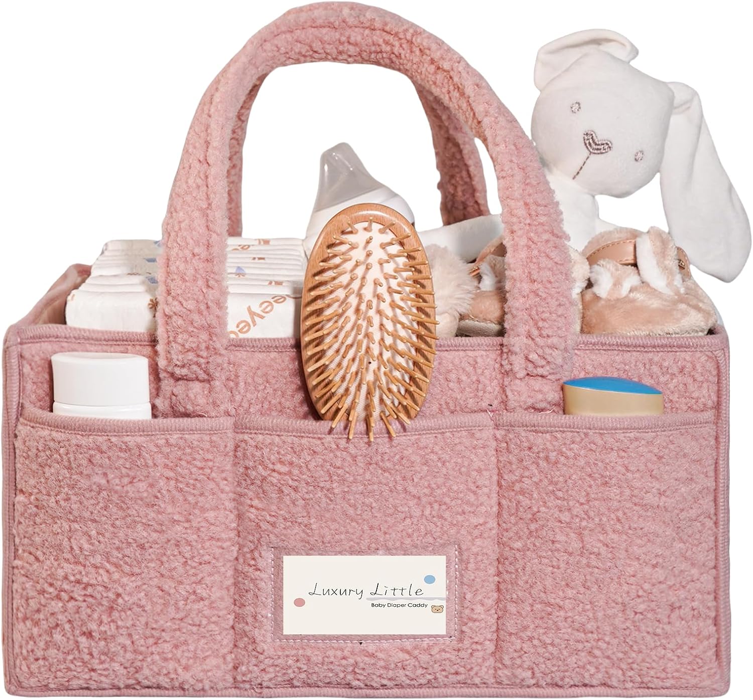 Luxury Little Baby Diaper Caddy Organizer Pink