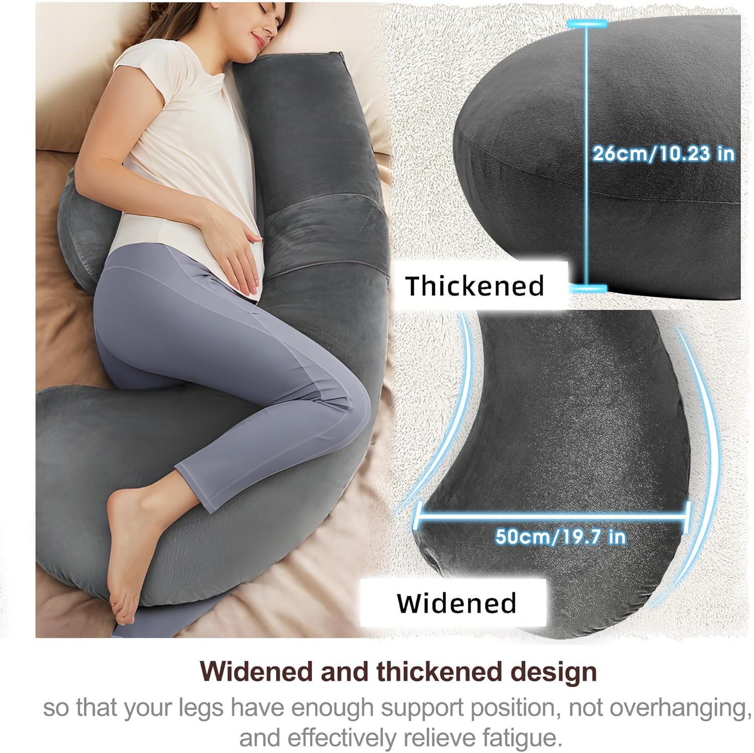 57 Inch J-Shaped Maternity Pillow for Side Sleepers 1