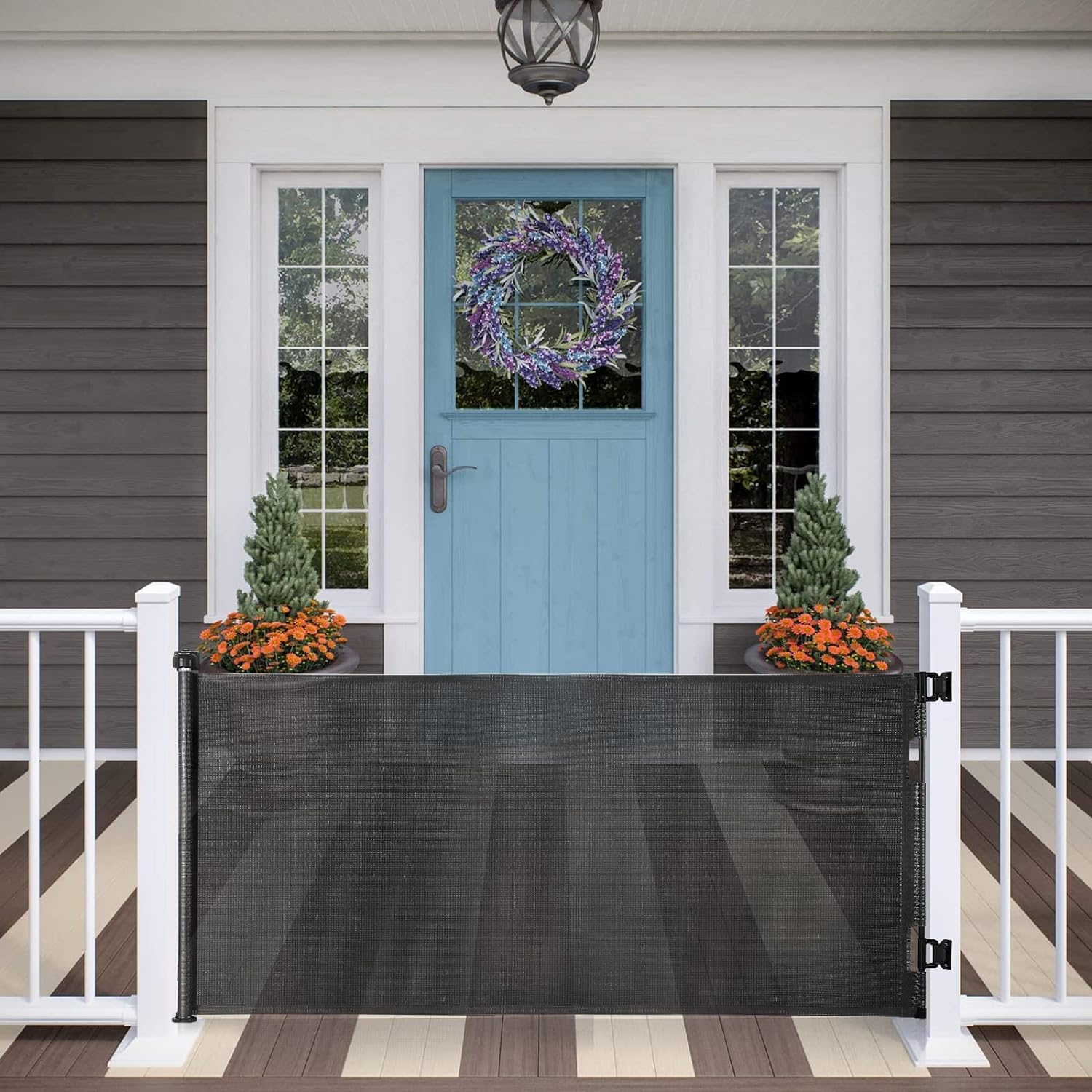 MYPIN Retractable Baby Gate 33 Tall 71 Wide Black
