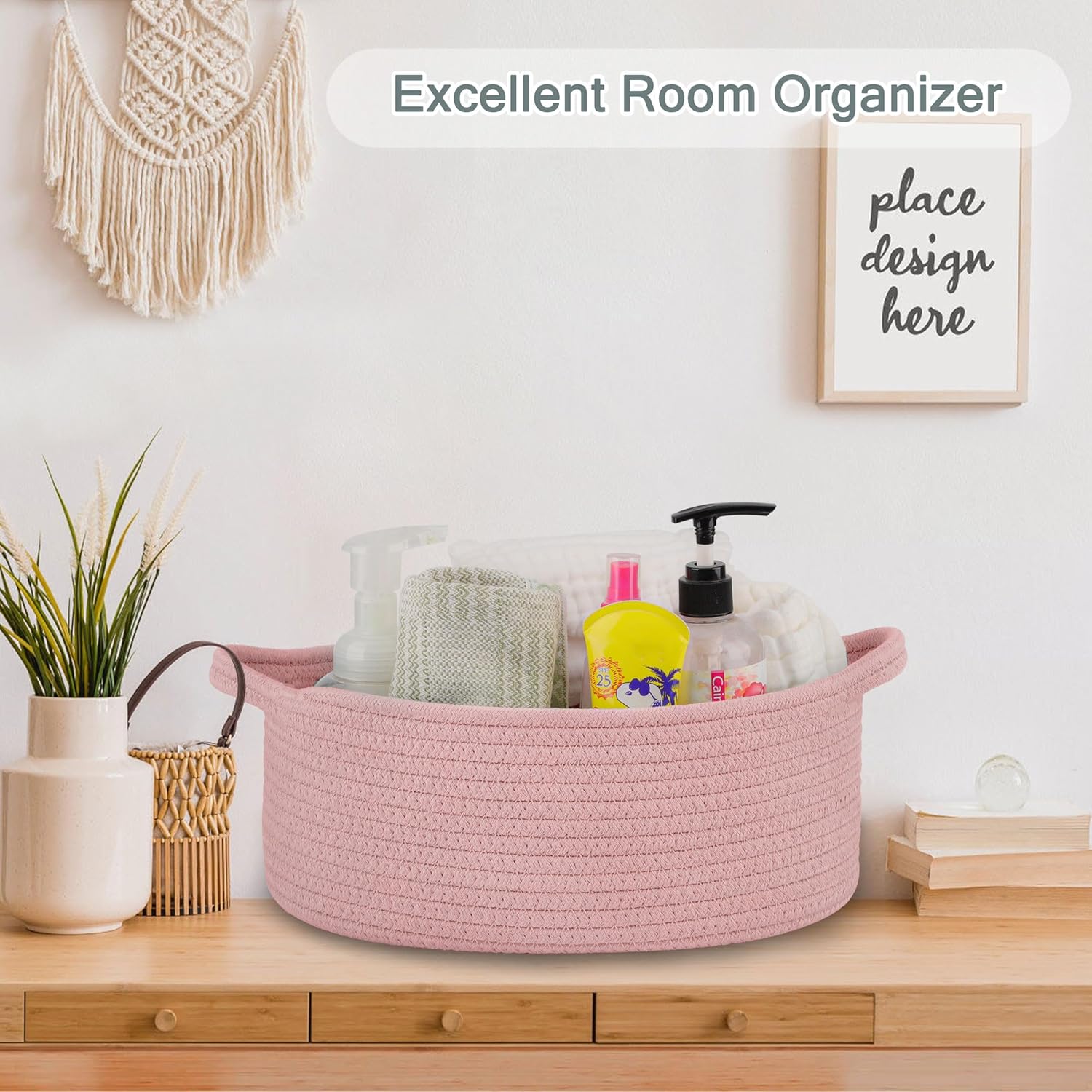 COMSE Large Diaper Caddy Organizer with Removable Dividers and Gift Bag