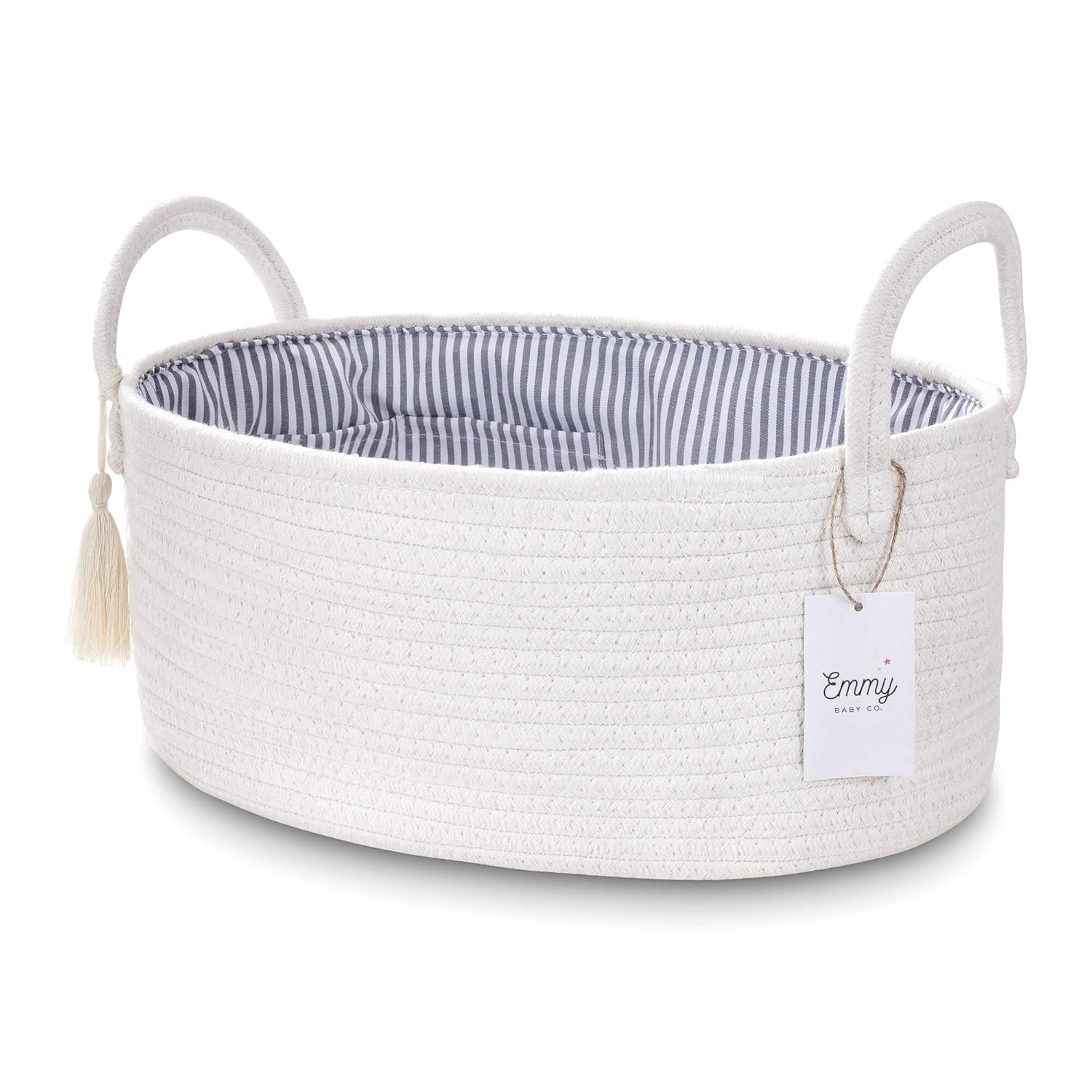 Garifon Emmy Baby Co Rope Diaper Caddy Organizer - Large Creamy White