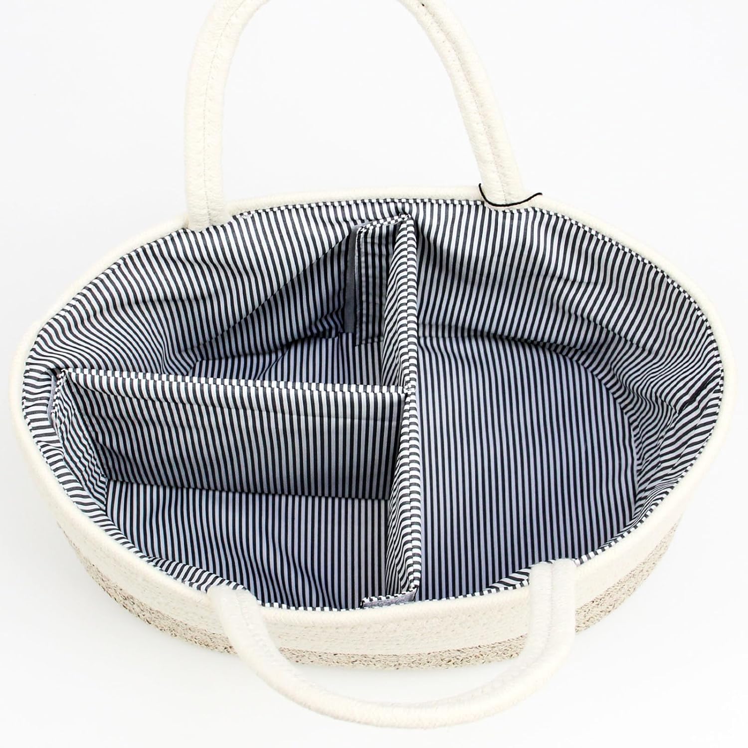 Casaphoria Cotton Rope Woven Caddy Basket with Handle