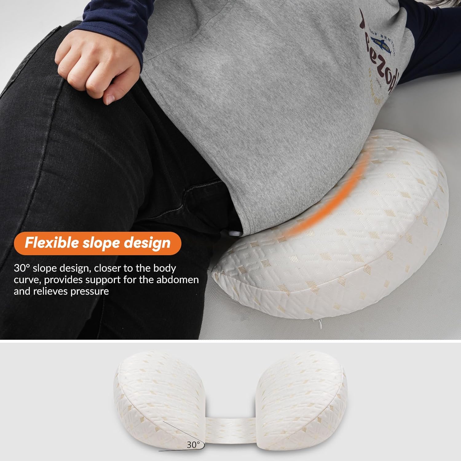YLMXBZZ Pregnancy Pillow - Double Sided Support with 30 Slope Design