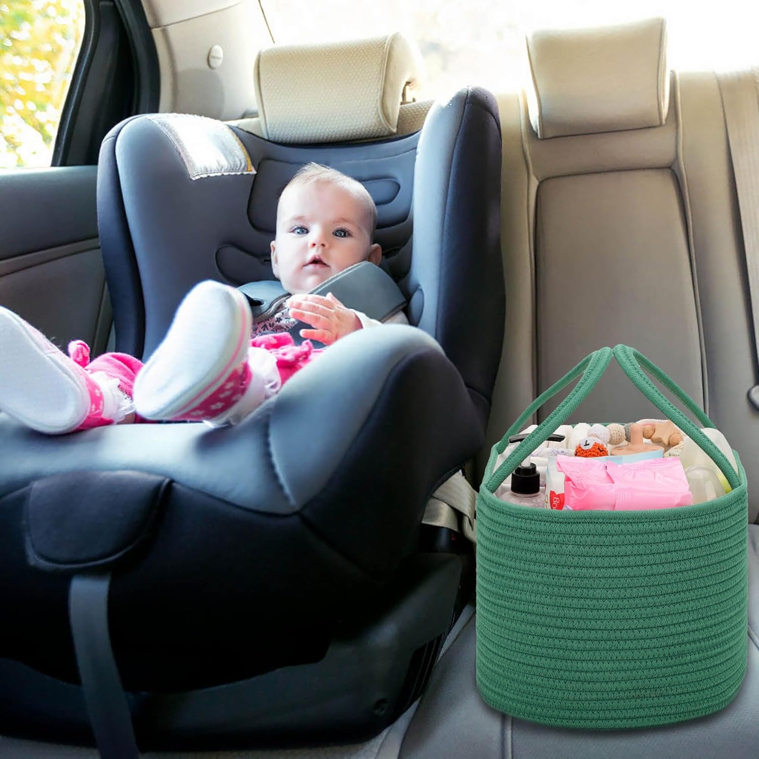 COMSE 2 Pack Baby Diaper Caddy Organizer