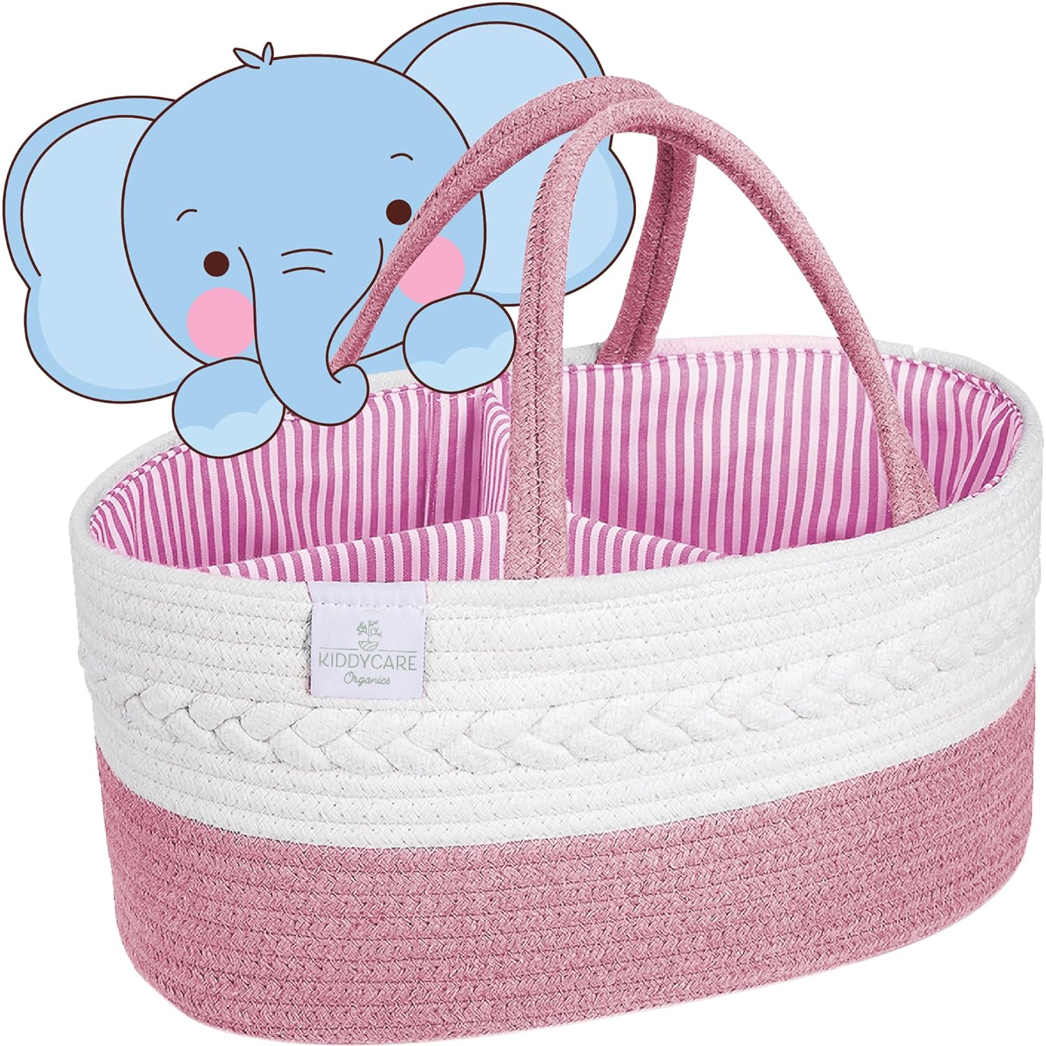 KiddyCare Woven Diaper Caddy Organizer Gray Large 1