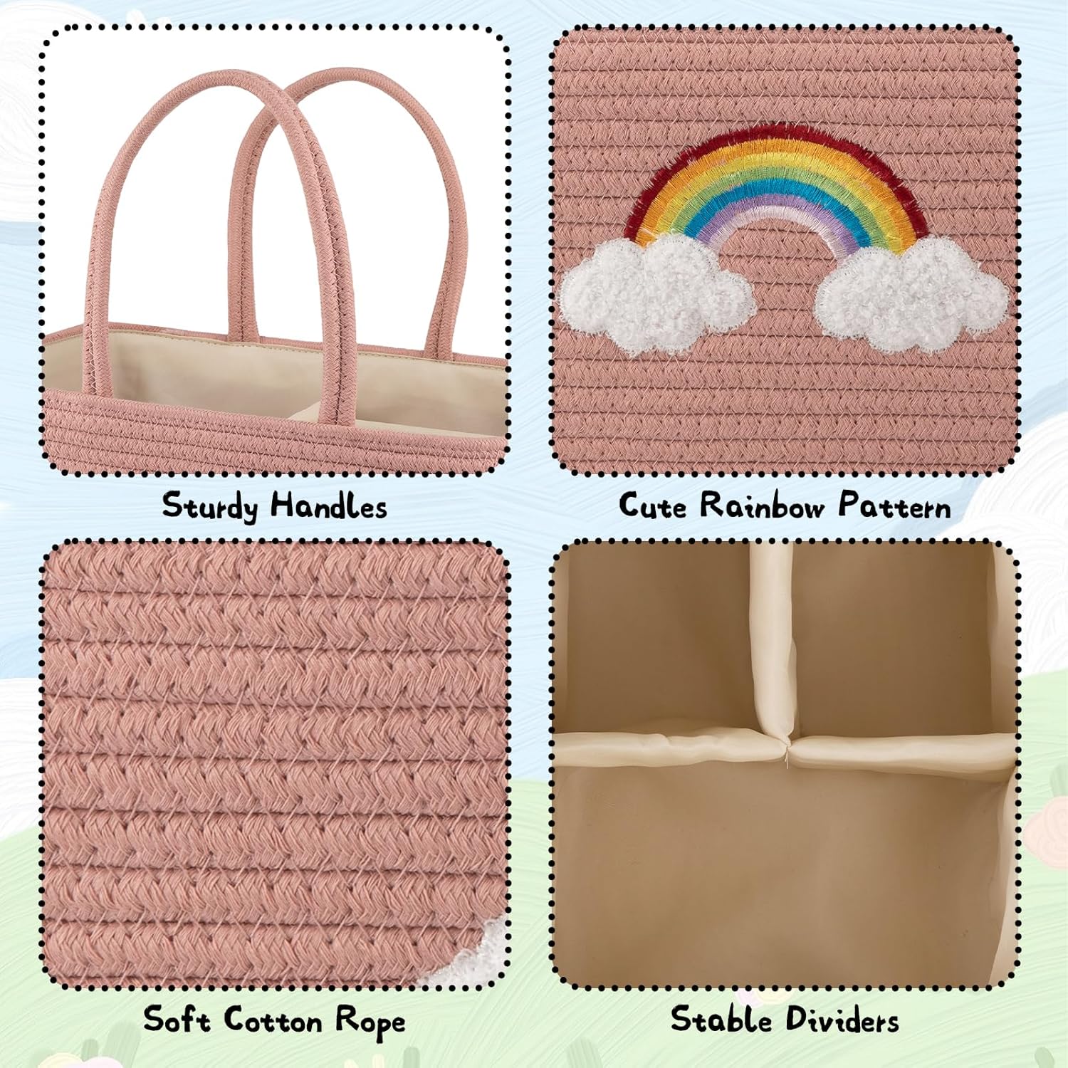 OIAHOMY Large Baby Diaper Caddy Organizer with Handles