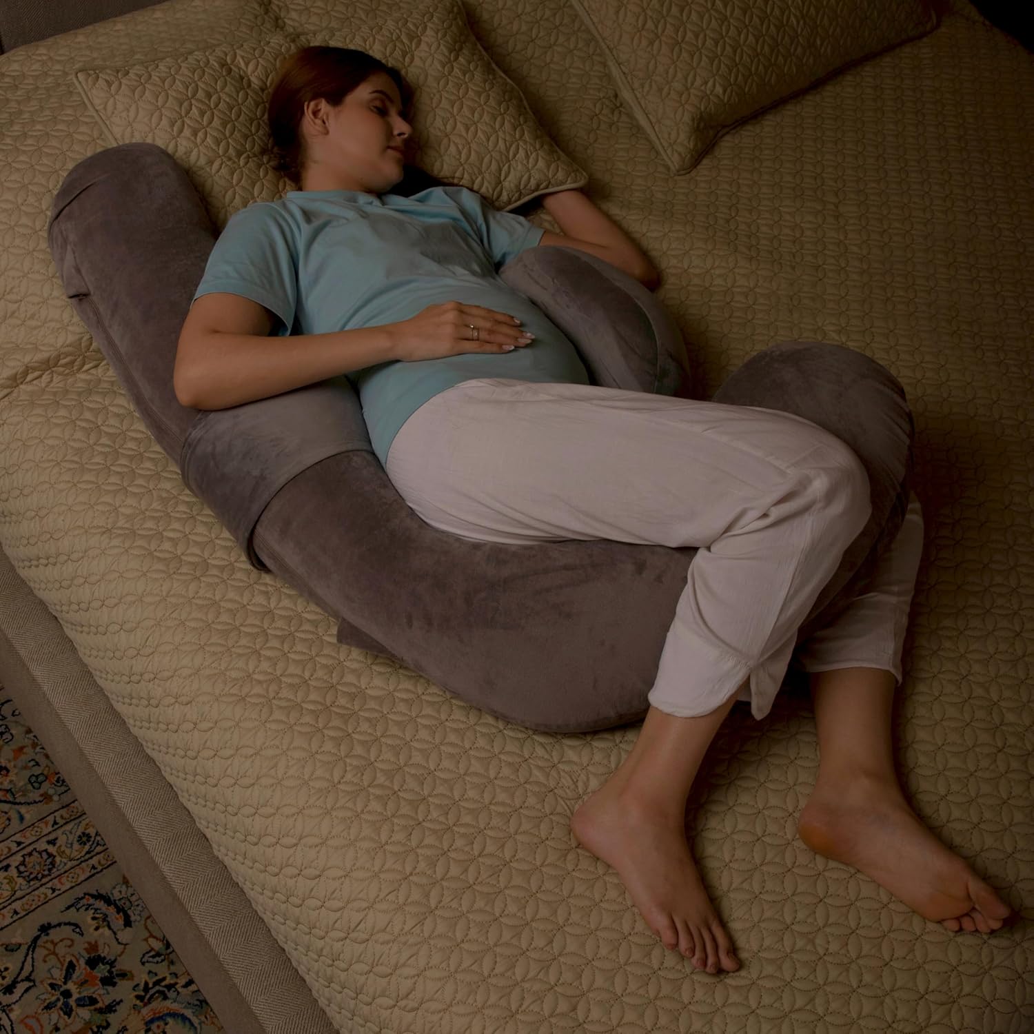 RELY F-Shaped Pregnancy Pillow Full Body Support