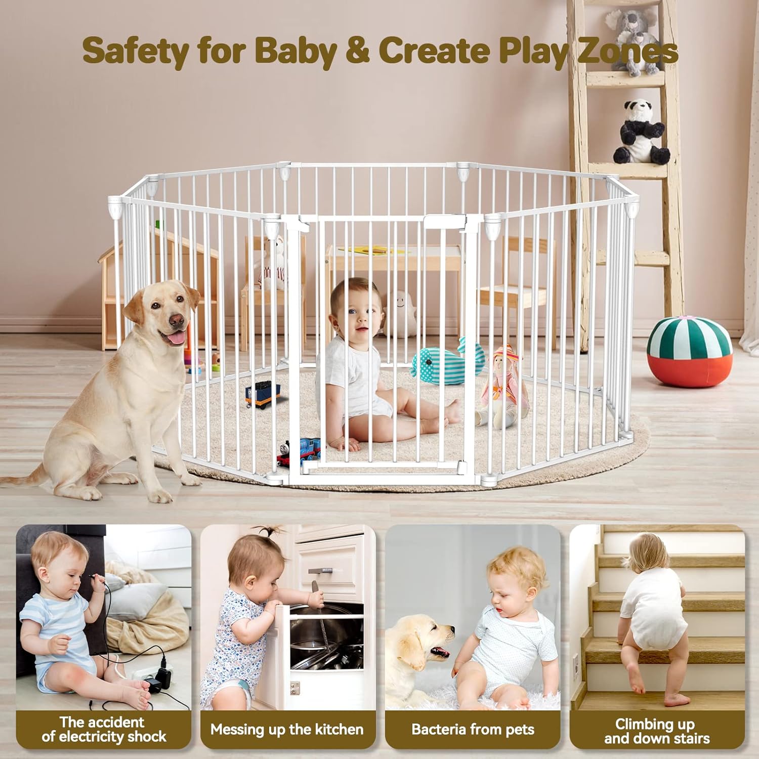 Baby Gate 275-199 Extra-Wide Playpen with Auto-Close Door