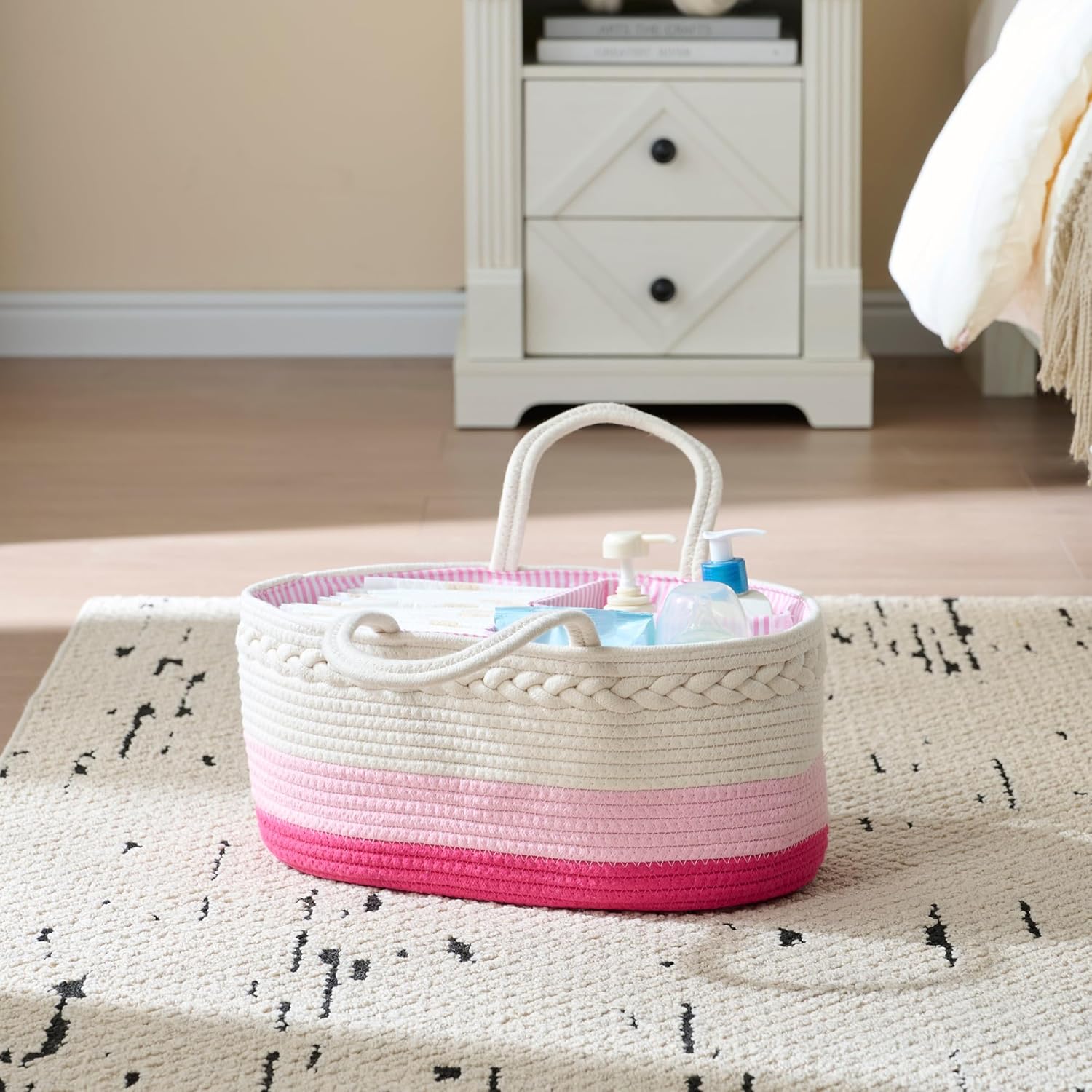 Baby Diaper Caddy Organizer - Pink