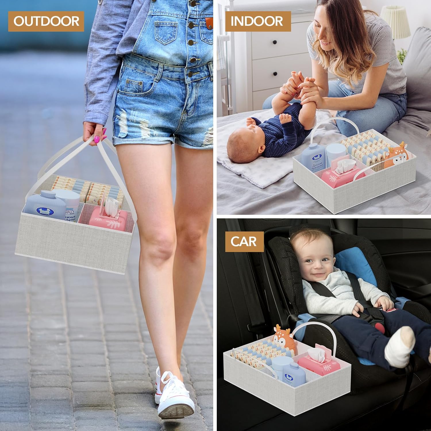 BBLIKE 3in1 Diaper Caddy Organizer with Wheels