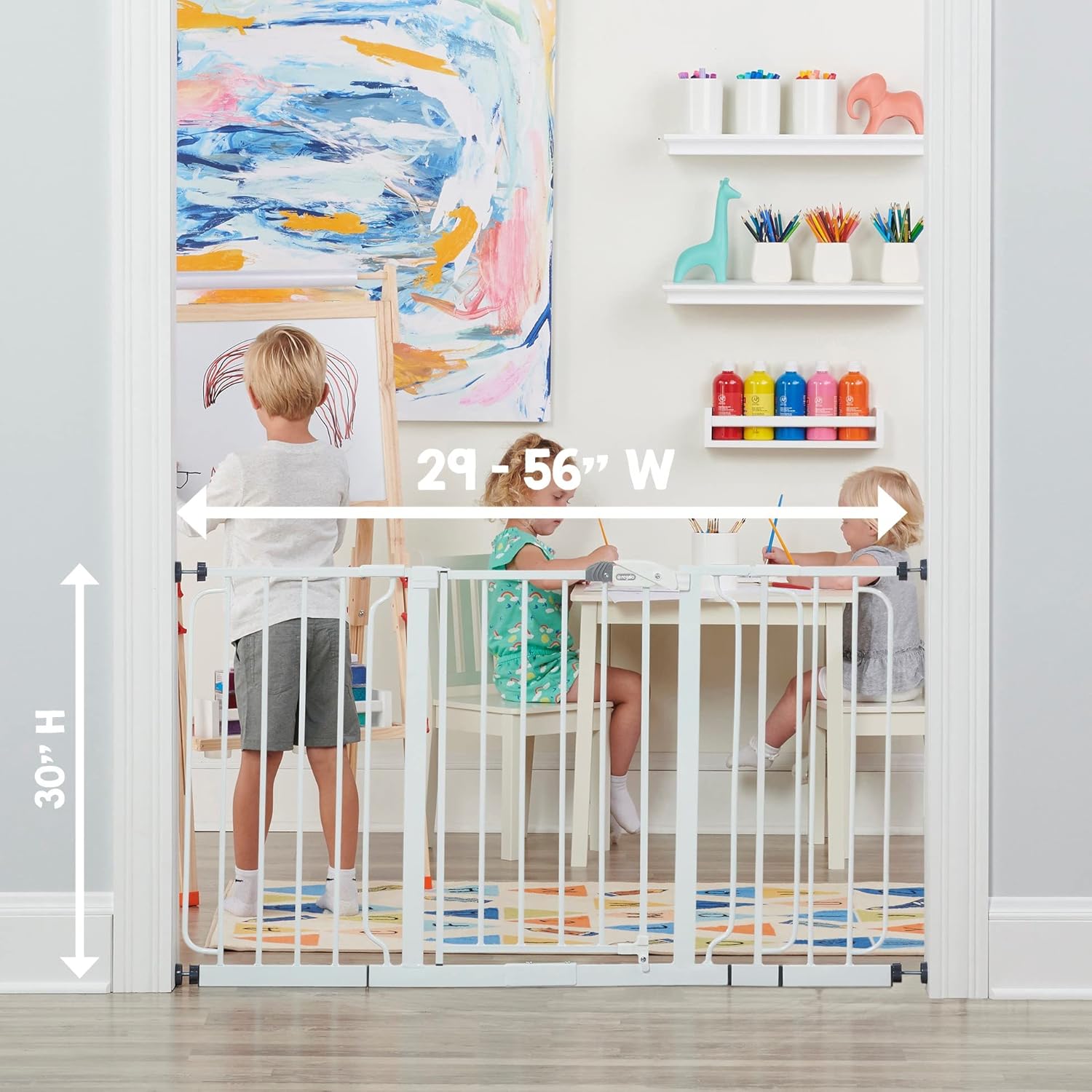Regalo 56 Inch Extra WideSpan Baby Gate White