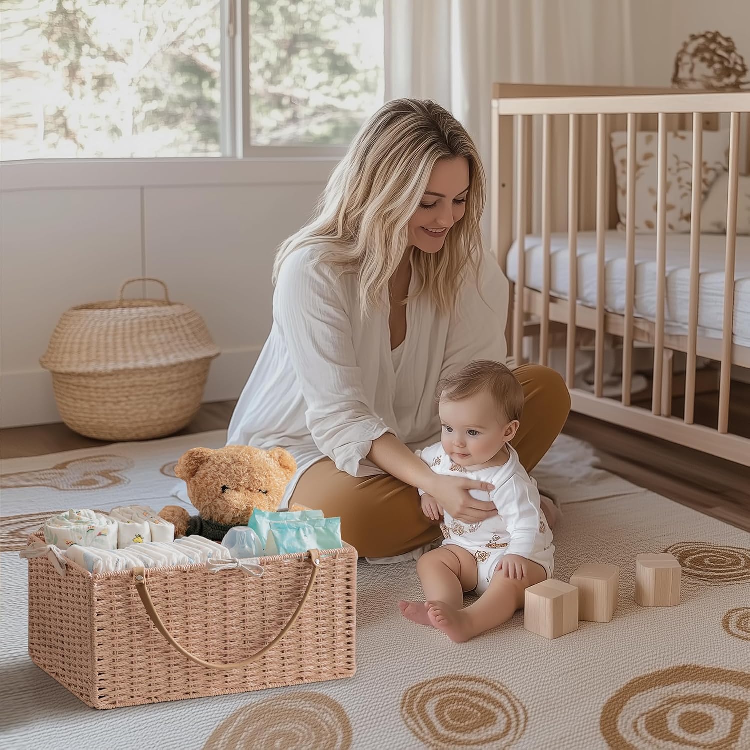 HBlife Baby Diaper Caddy Organizer with Removable Divider