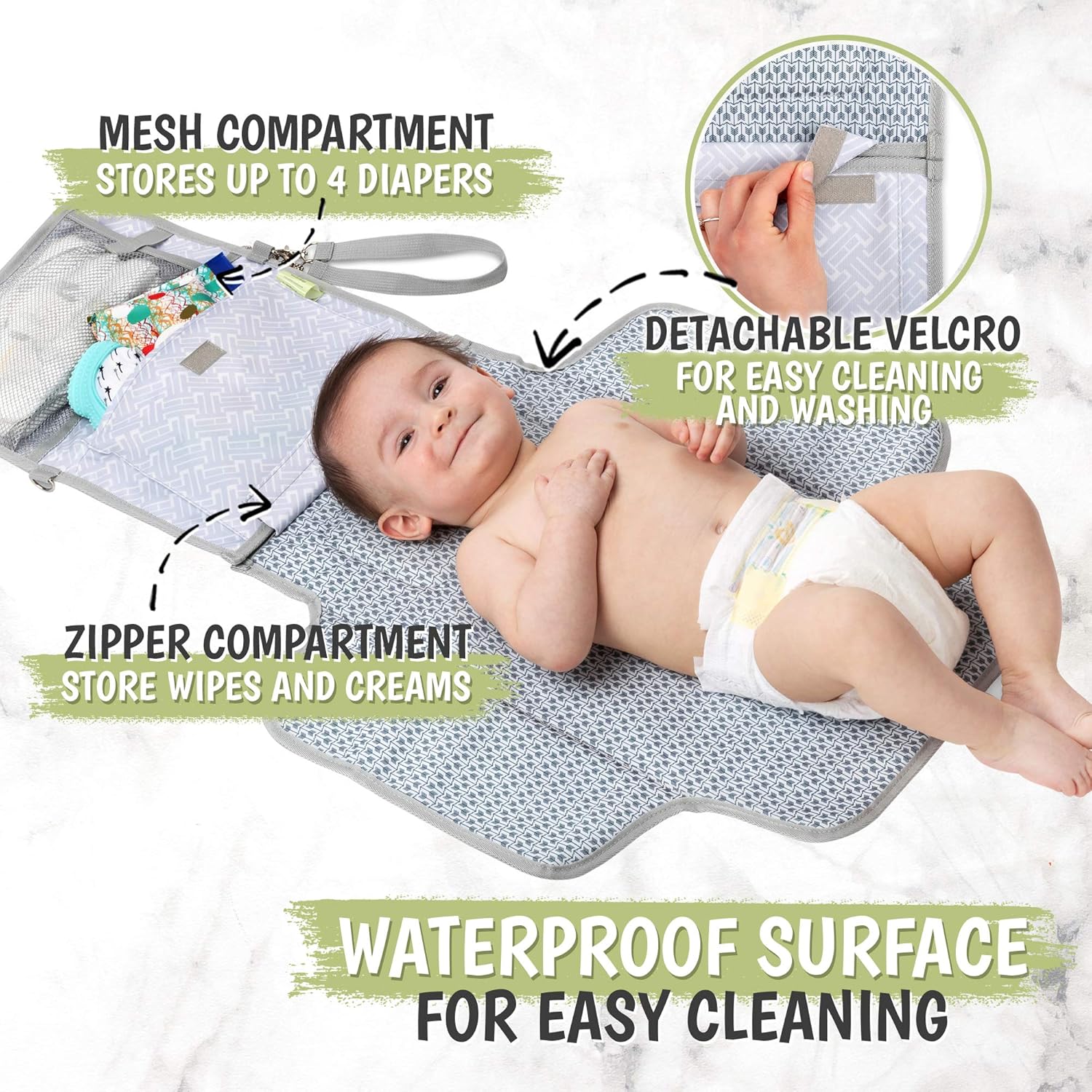KeaBabies Large Portable Diaper Caddy Organizer