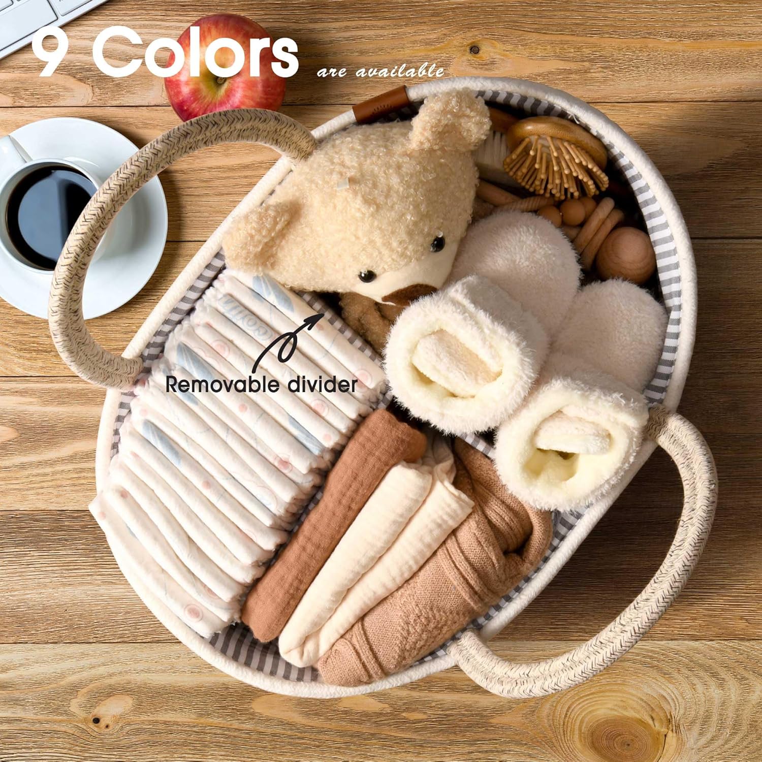 JJOO Baby Changing Basket with Diaper Caddy